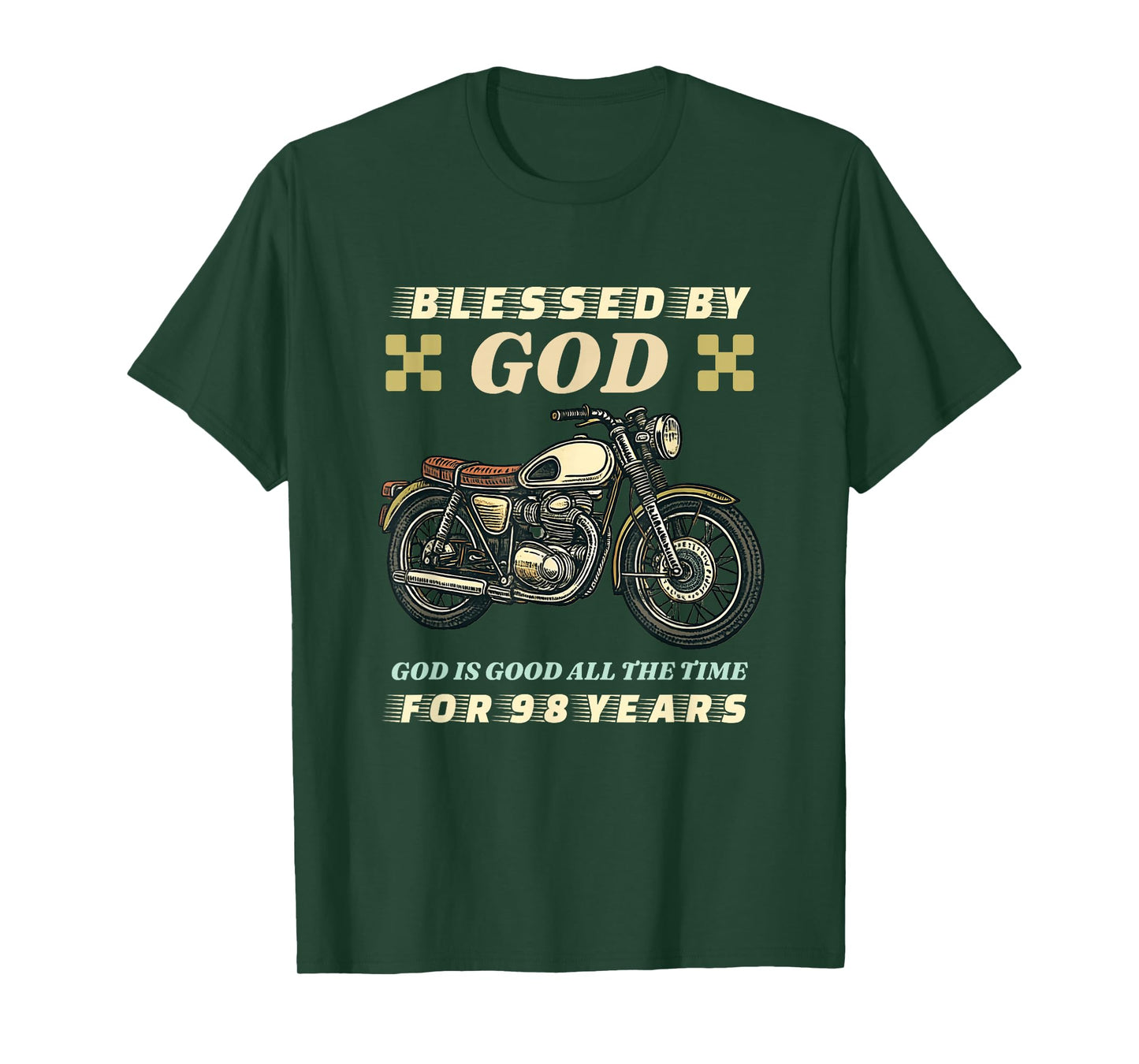 Blessed by God for 98 Years Old Motorcycle 98th Birthday T-Shirt