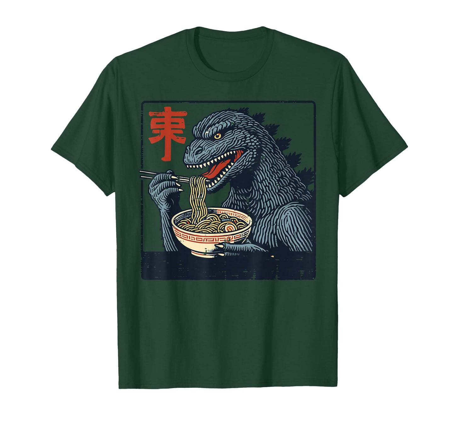 Japanese Kaiju Monster Ramen Ukiyo Art Noodle Women Men Kids T-Shirt