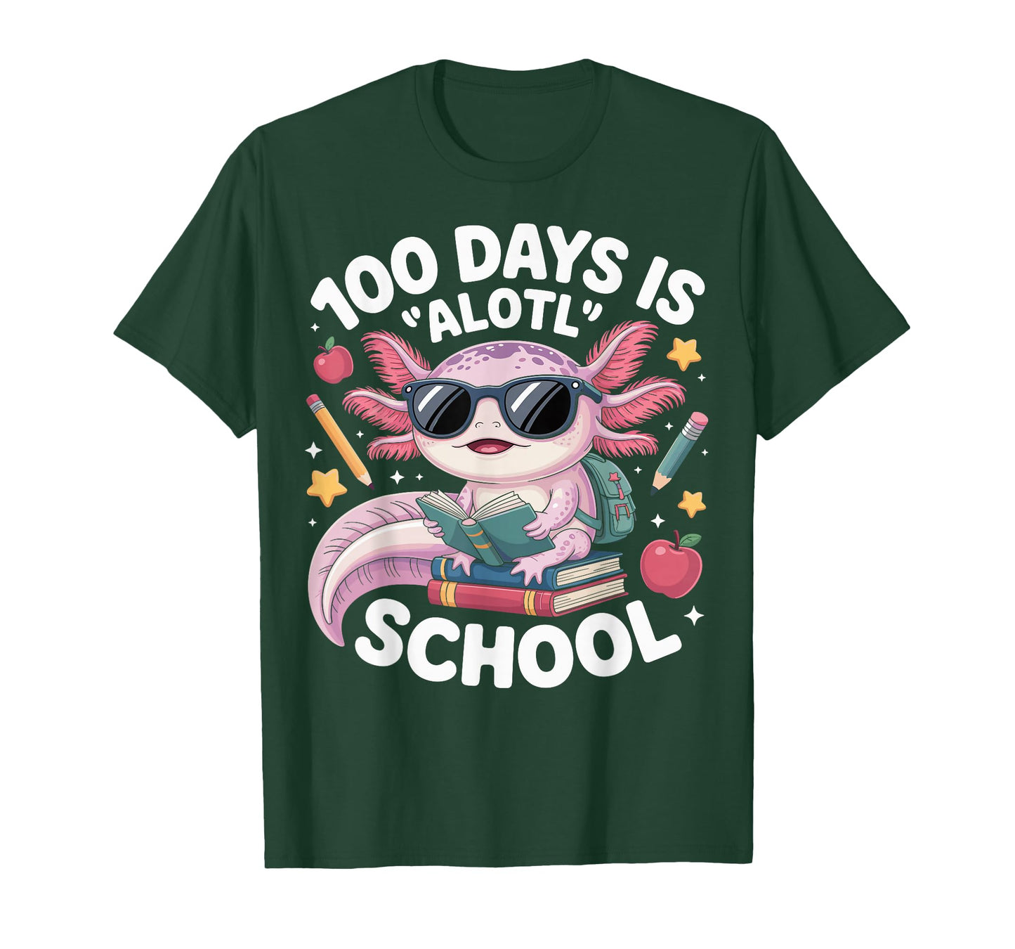 100 Days is Alotl School 100th Day of School Axolotl Kids T-Shirt