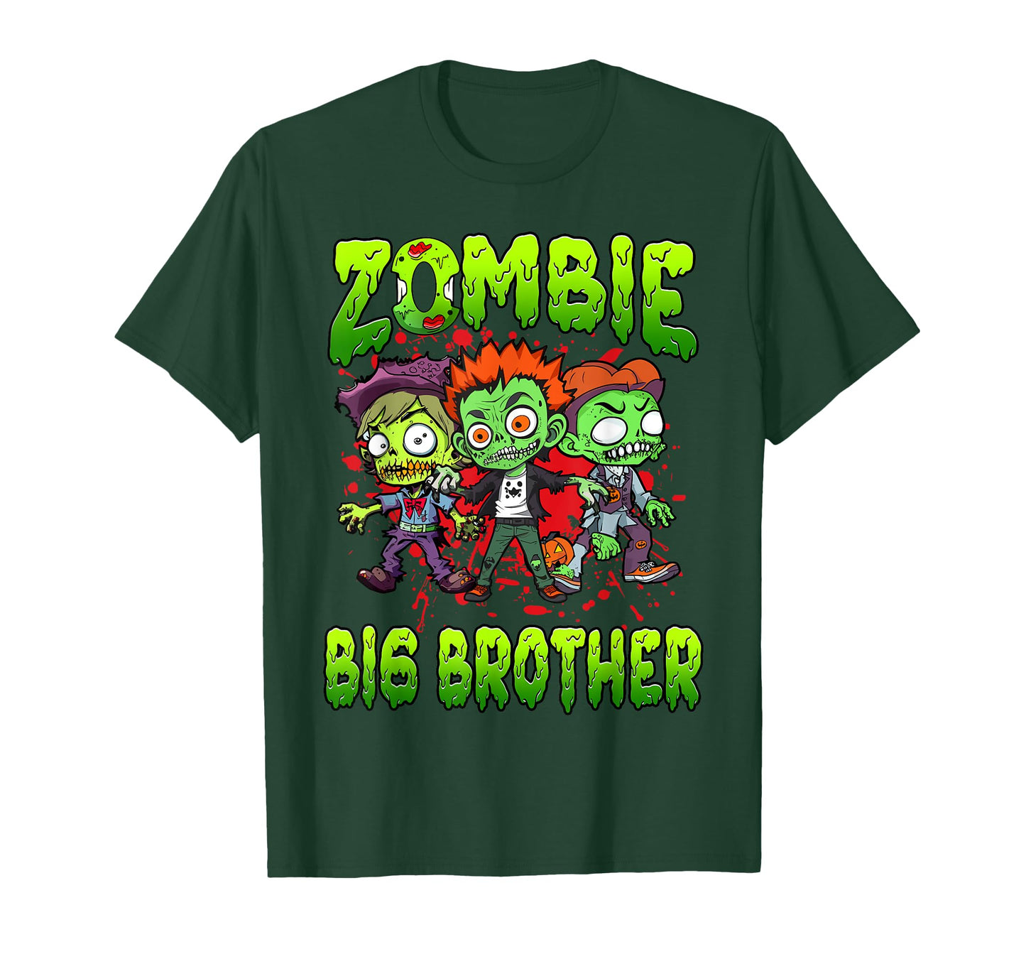 Zombie Big Brother Halloween Costume Family Matching T-Shirt