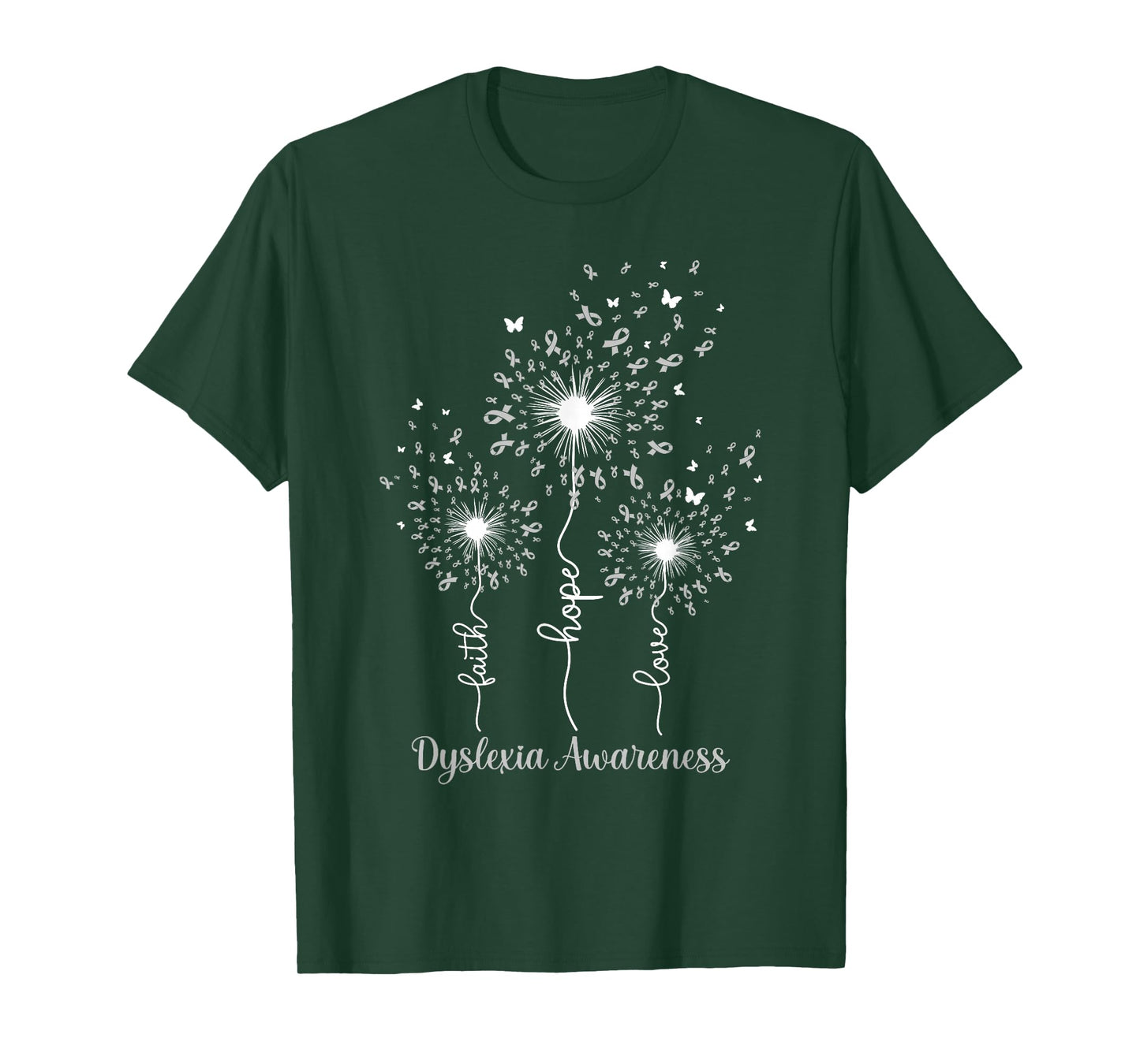 Dandelion Faith Hope Love Dyslexia Awareness T-Shirt
