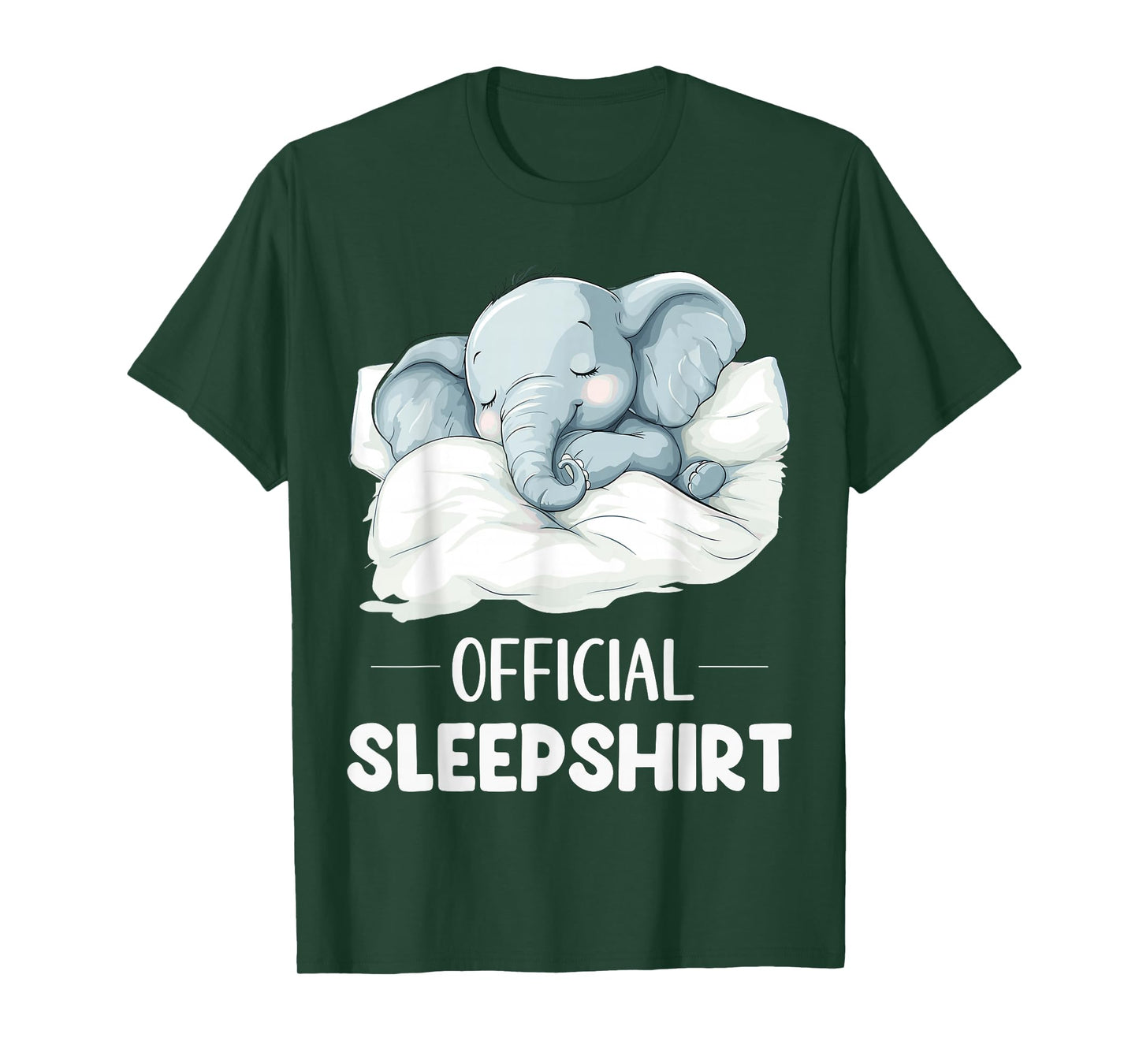 Official Sleepshirt Sleeping Elephant Animal Lovers Pajama T-Shirt