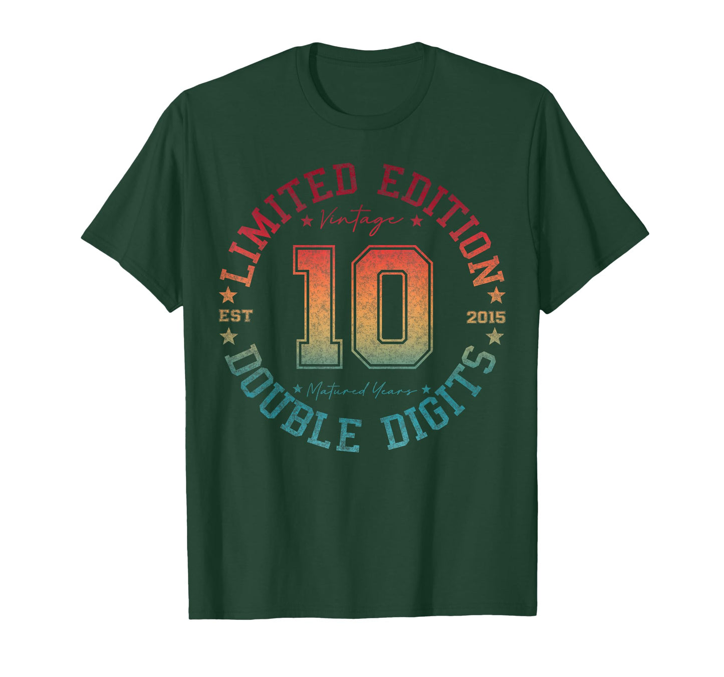 Official Double Digits 10 Year Old Gifts 10th Birthday 2015 T-Shirt