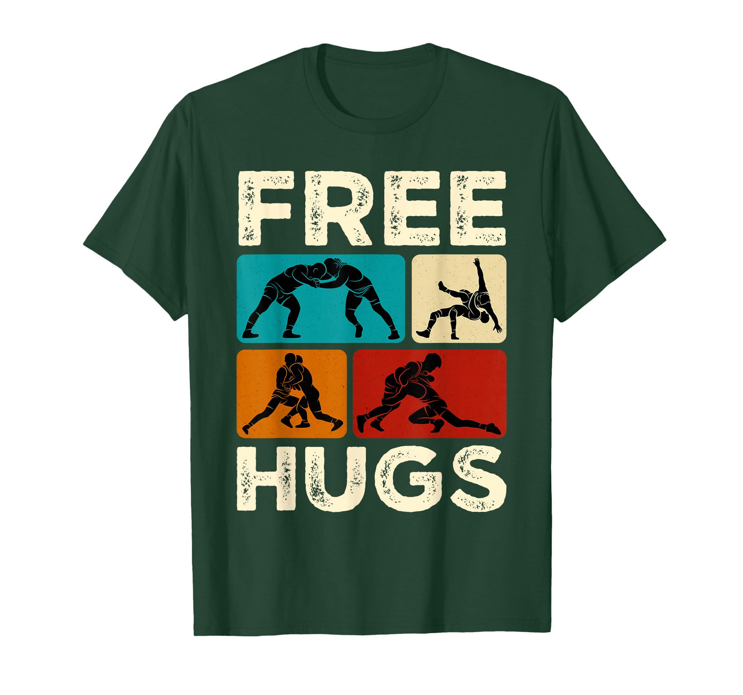 Hugs Funny Wrestling Humor Wrestler Wrestle Men Women Boys T-Shirt