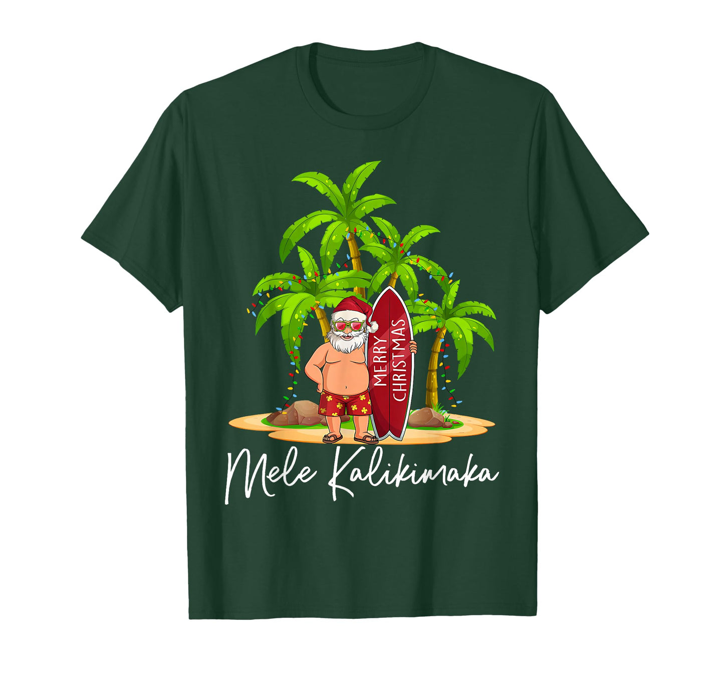 Mele Kalikimaka Beach Vacation Hawaiian Christmas Family T-Shirt