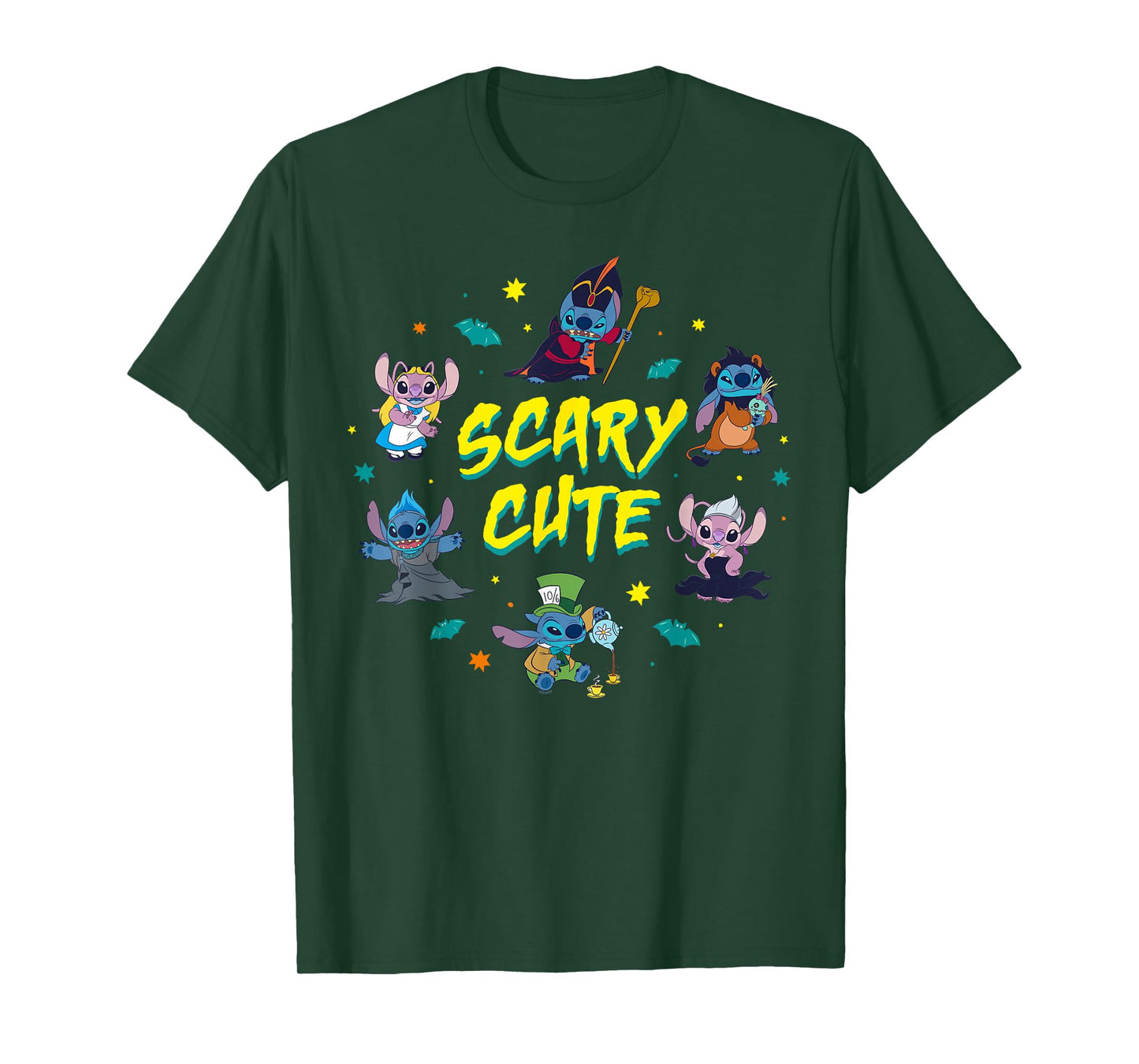 Disney Stitch & Angel Halloween Scary Cute Disney Costumes T-Shirt