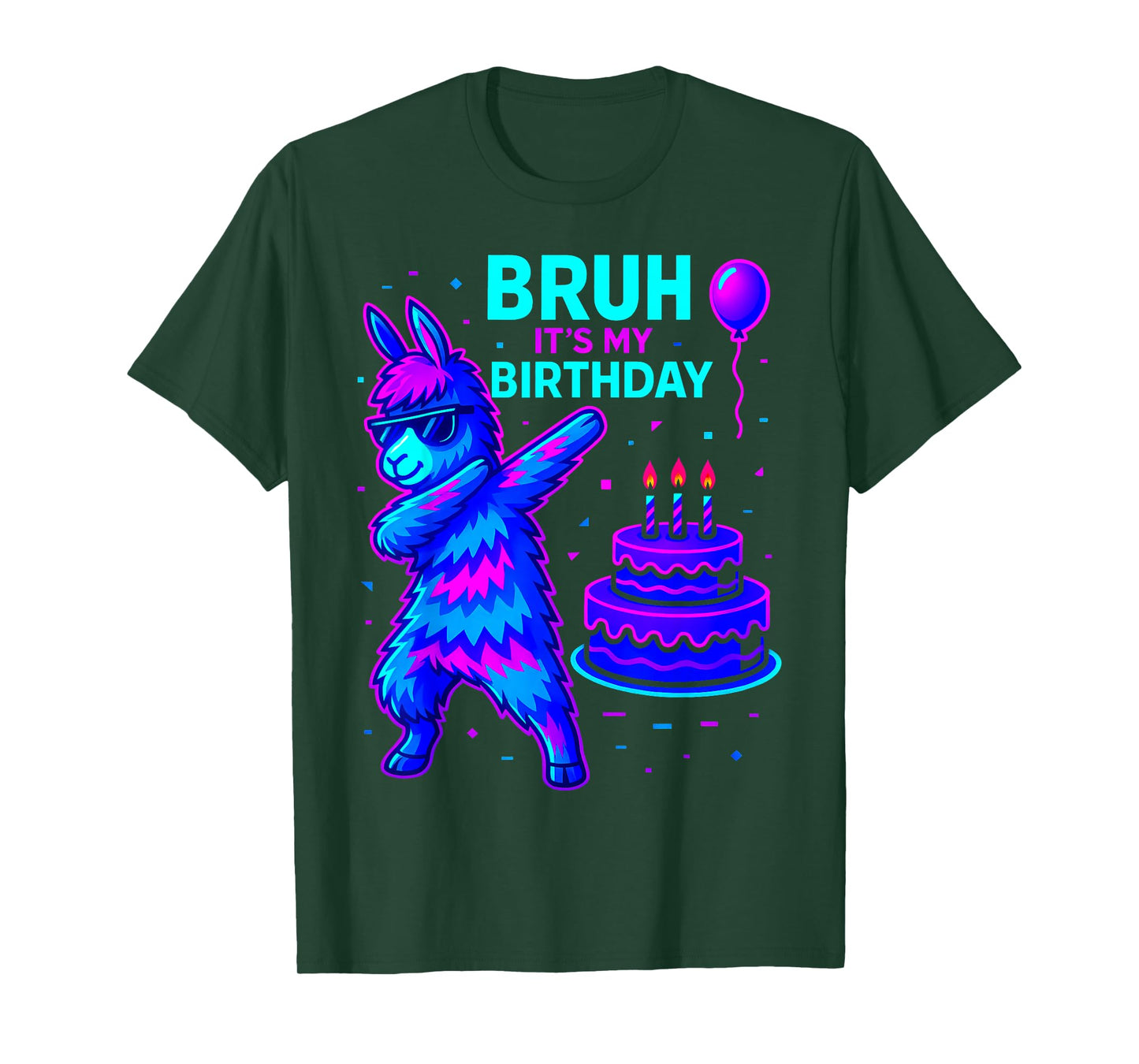 Bruh Its My Birthday Llama Pinata Family Party Bday T-Shirt