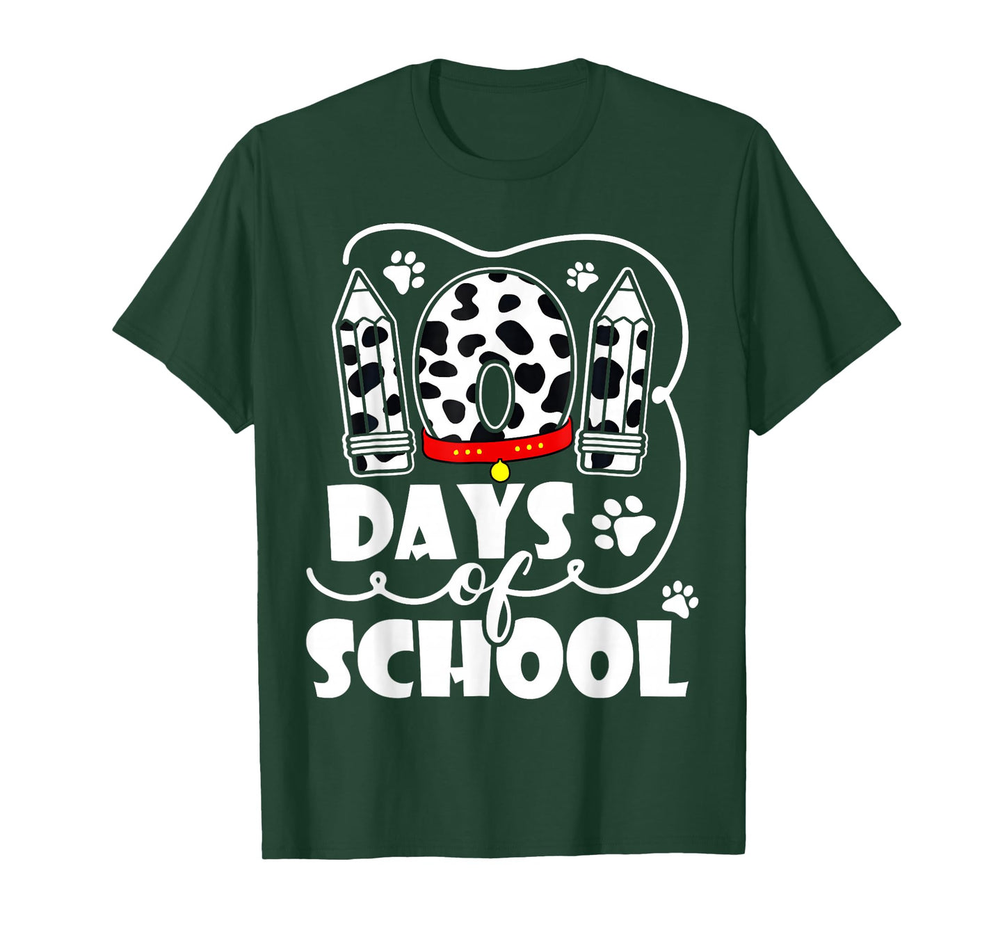 100 Days of School Dalmatian Dog Kids 100 Days Smarter T-Shirt