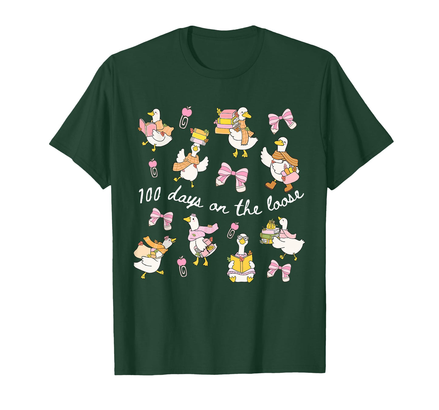 100 Days On The Loose Goose 100th Day School Back to School T-Shirt