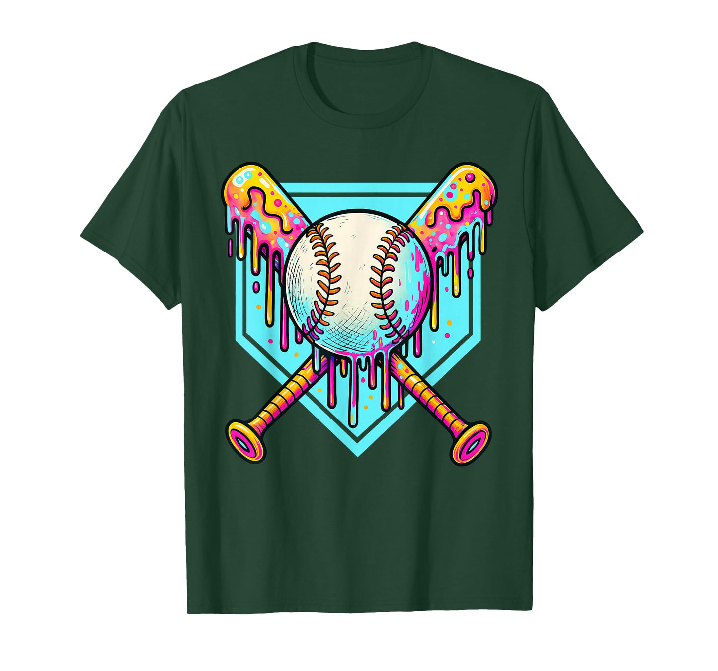 Baseball Drip For Boys Ice Cream Drip Youth Boys Baseball T-Shirt