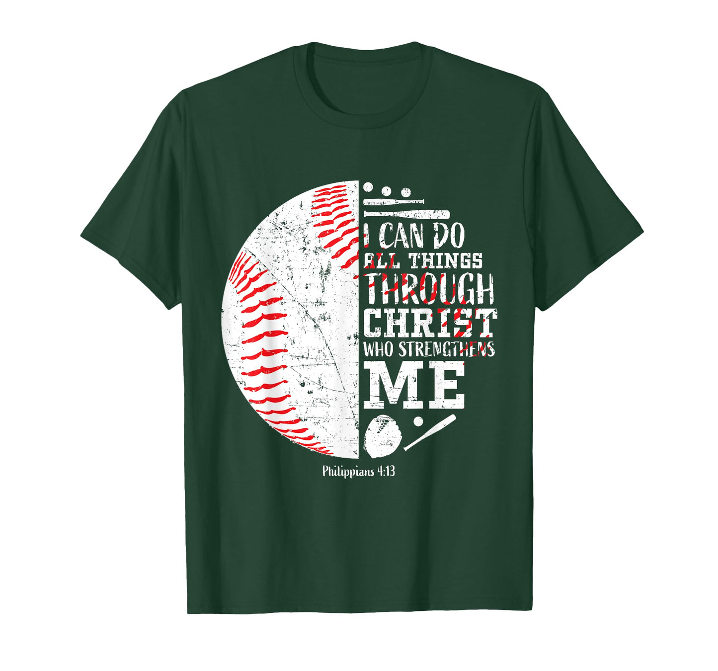Christian Baseball Philippians 4:13 I Can Do All Things T-Shirt
