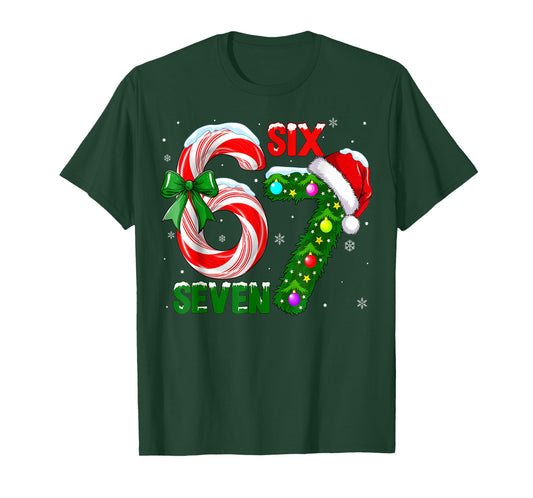 Funny 67 Christmas Shirts Boys Kids 6 7 Meme Pajamas Holiday T-Shirt