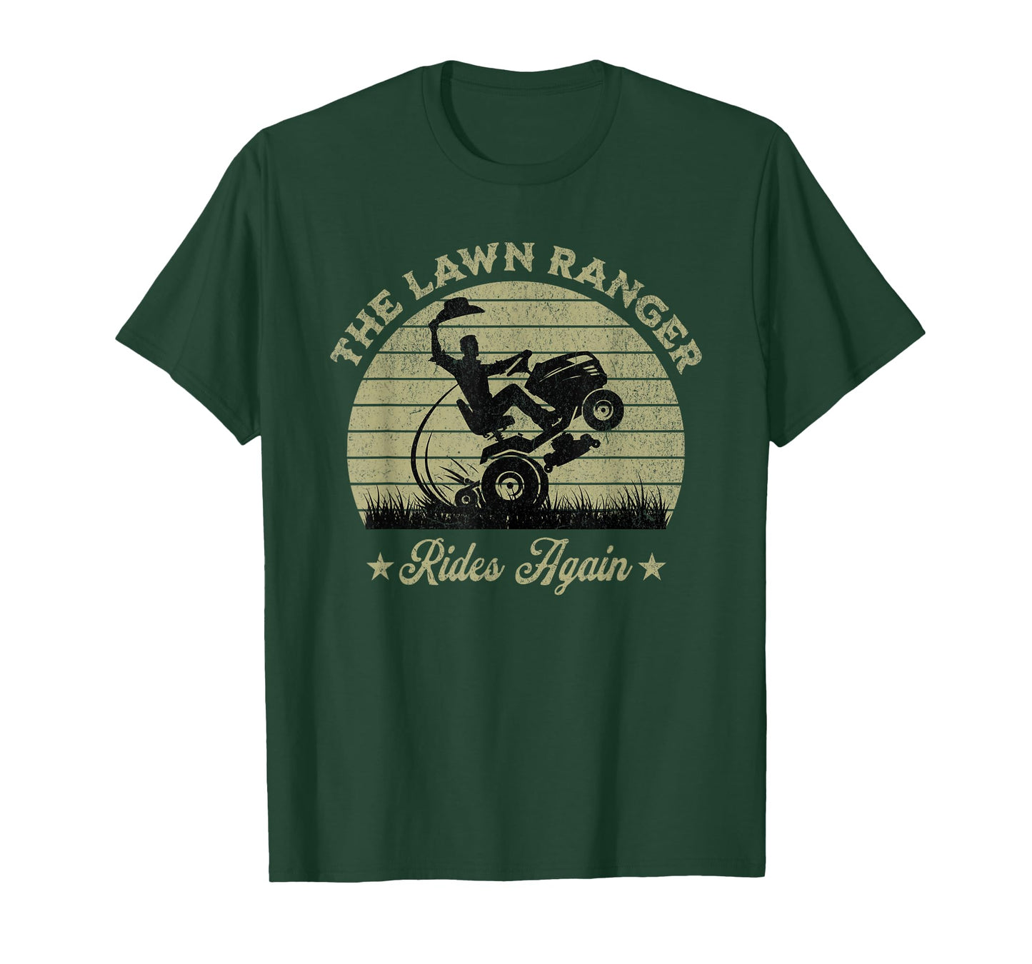 Funny The Lawn Ranger Rides Again Fathers Day Retro Mowing T-Shirt