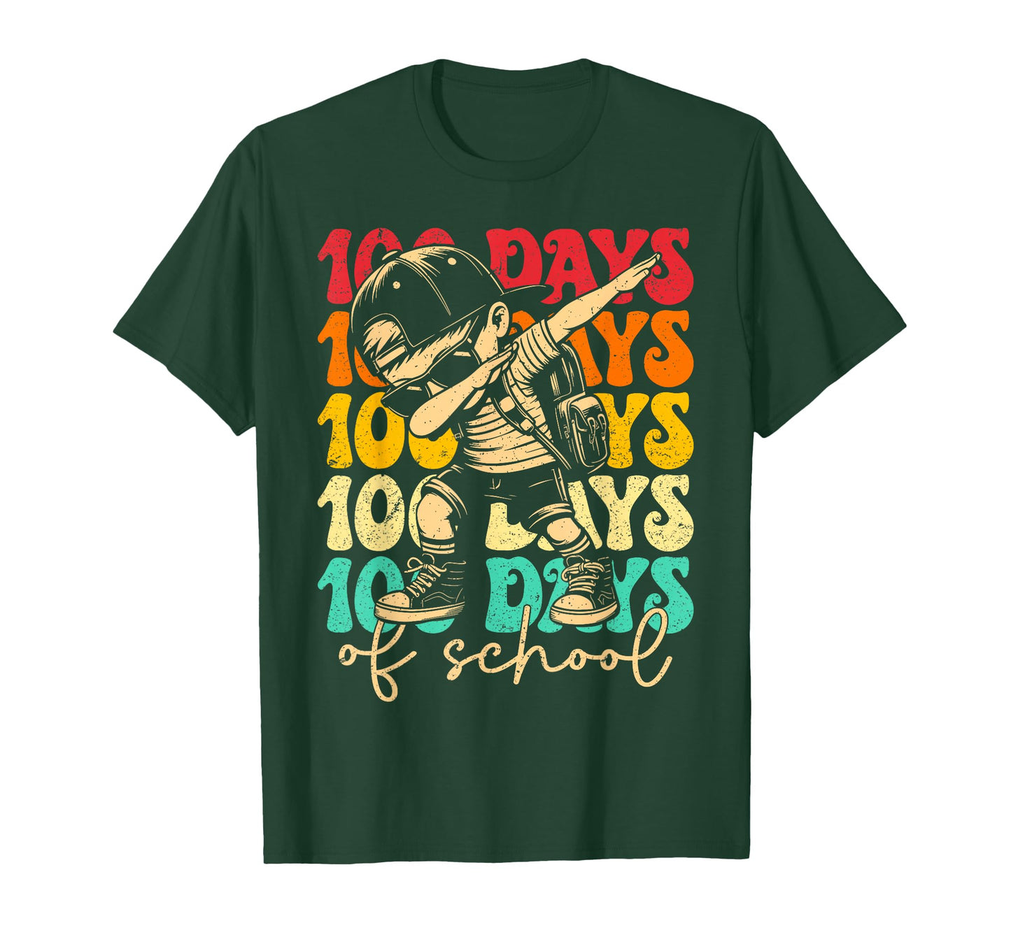 100 Days of School Dabbing Boy Student 100th Day of School T-Shirt