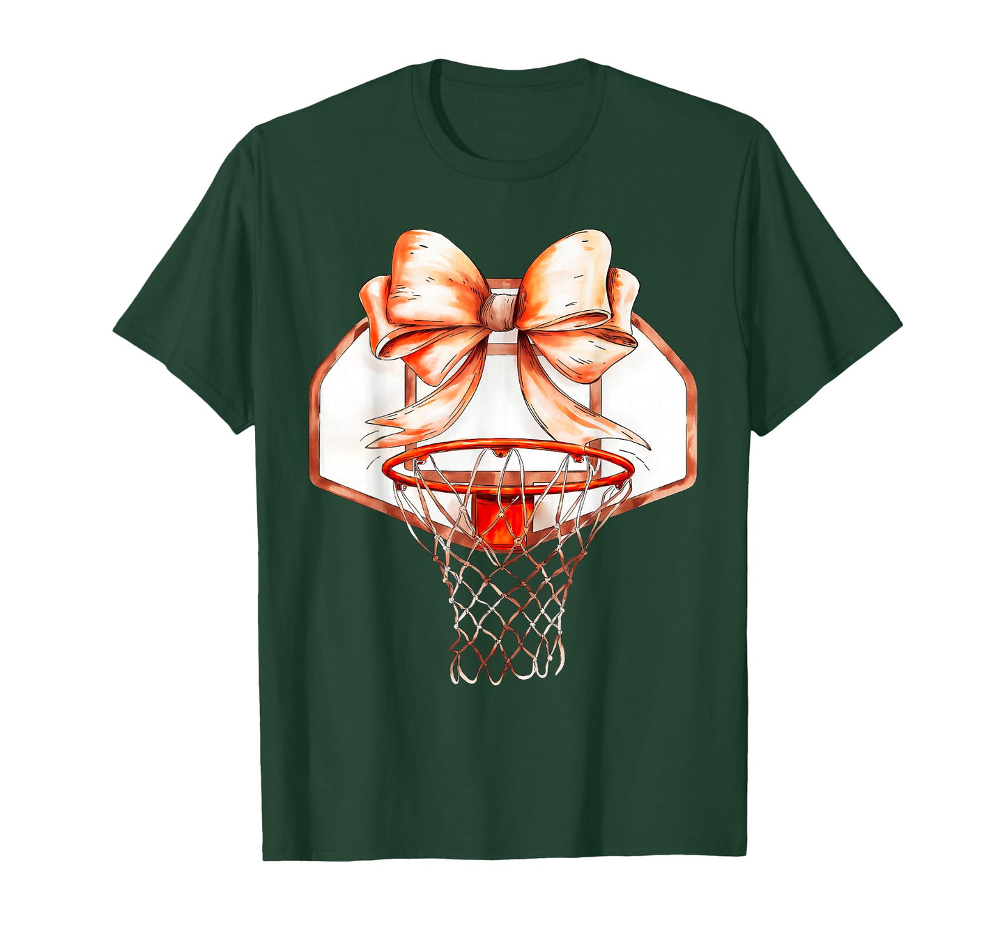 Basketball Sports Mom Game Day Bow Basketball Girl Gift T-Shirt