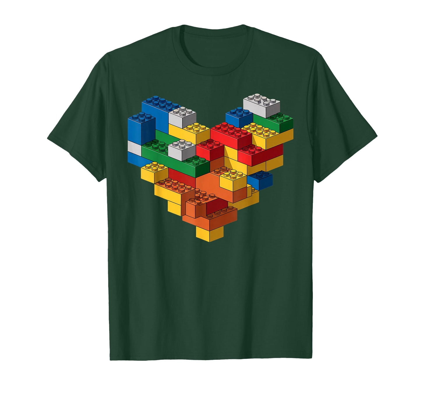 Kids Brick Builder Bricks Heart Building Blocks T-Shirt