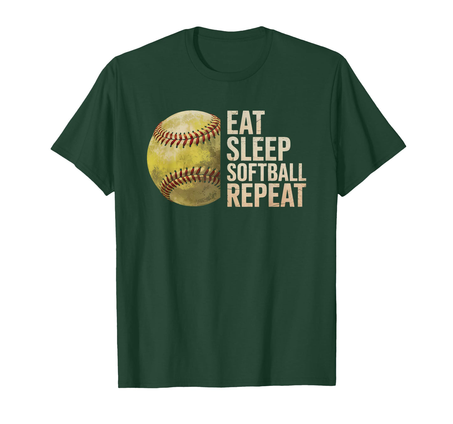 Eat Sleep Softball Repeat Funny Softball Player Men Women T-Shirt