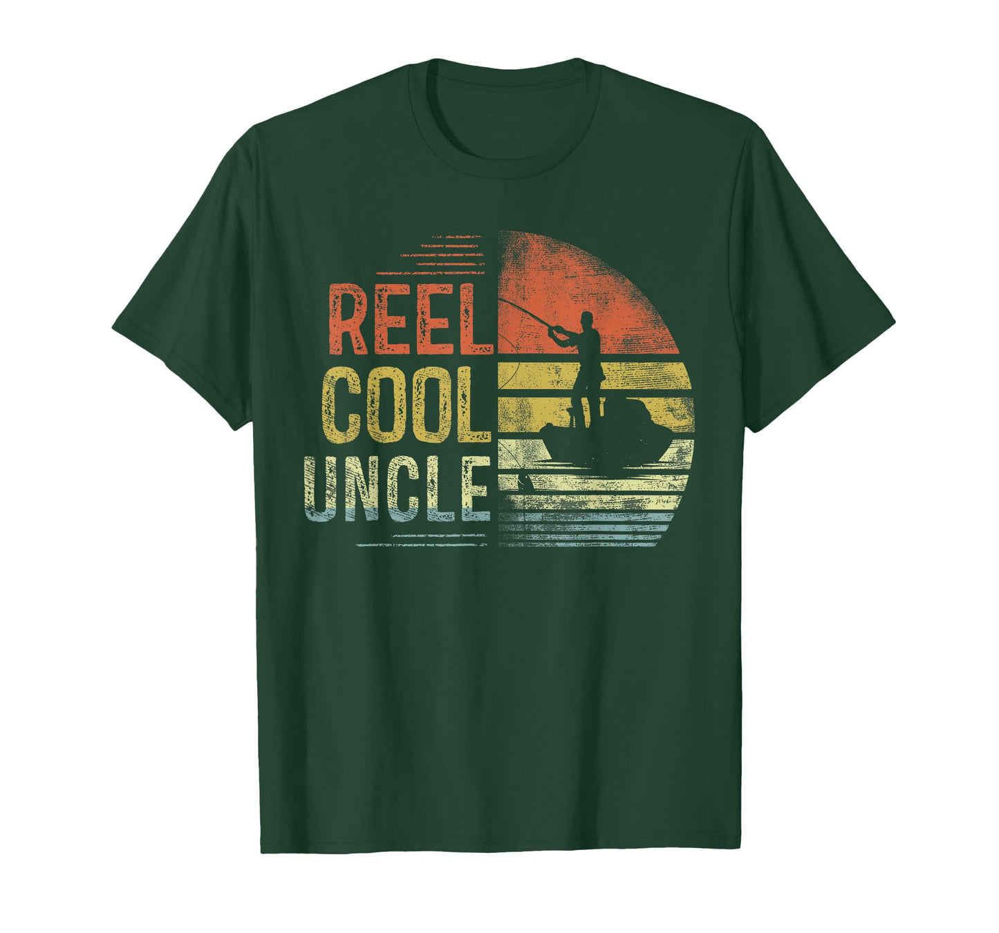 Reel Cool Uncle Fishing Gifts Uncle Birthday Vintage T-Shirt