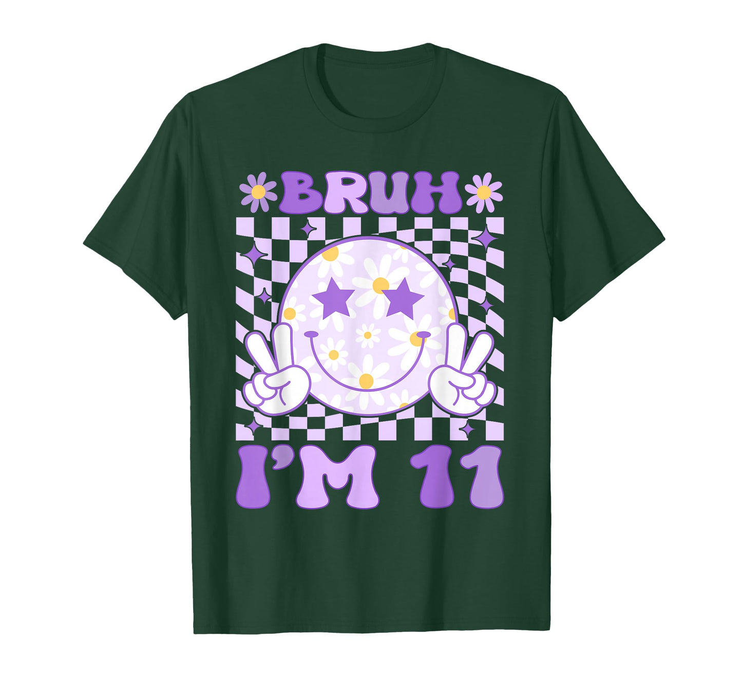 Bruh I'm 11 Years Old Purple Birthday Girls 11th Birthday T-Shirt