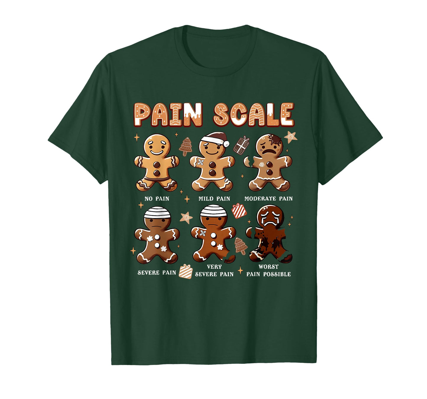 Pain Scale Snowman Nurse Christmas Xmas Snow Pajamas Holiday T-Shirt