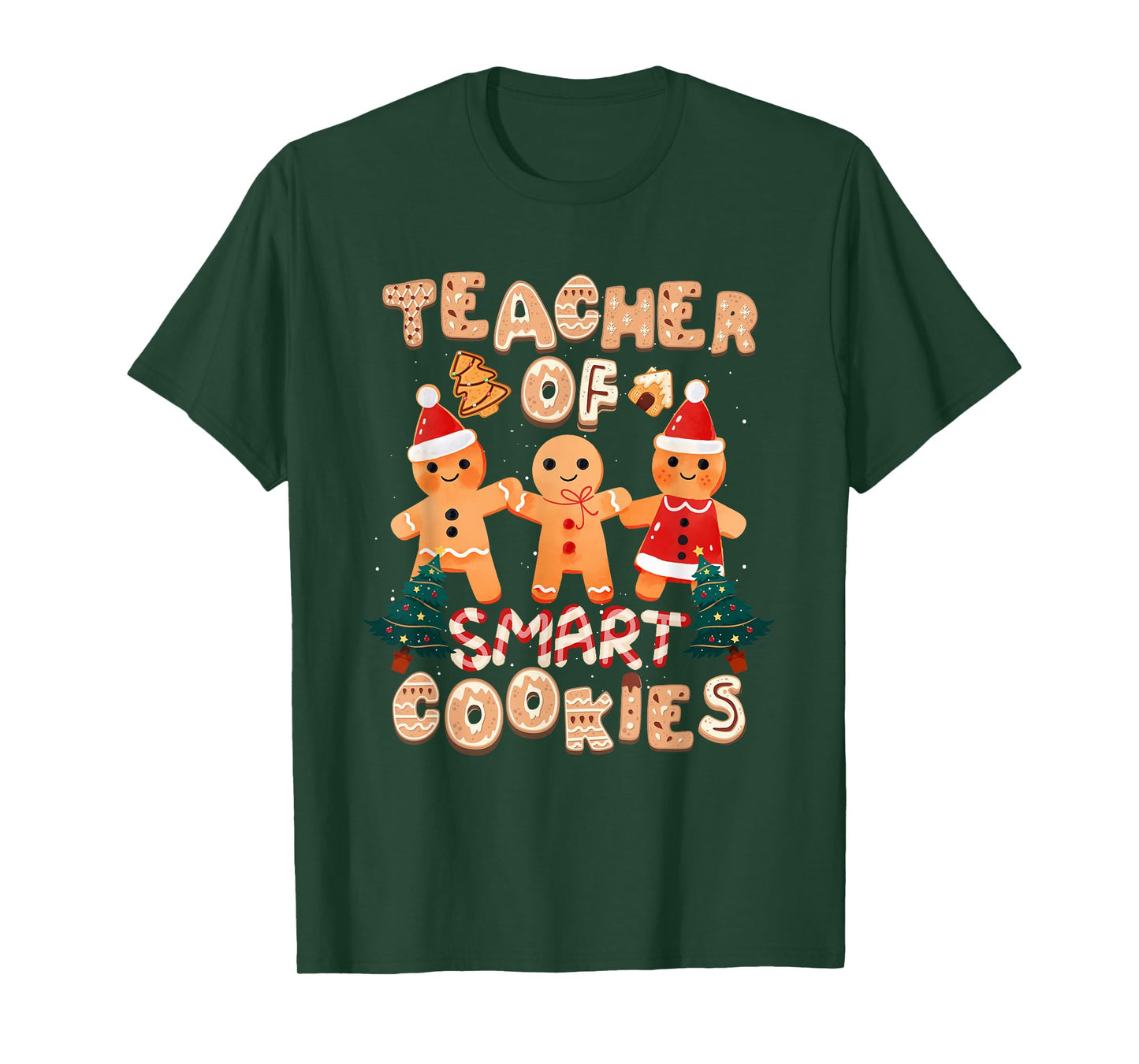 Christmas Teacher Cute Gingerbread Cookies Funny Holiday Men Women Kids T-Shirt