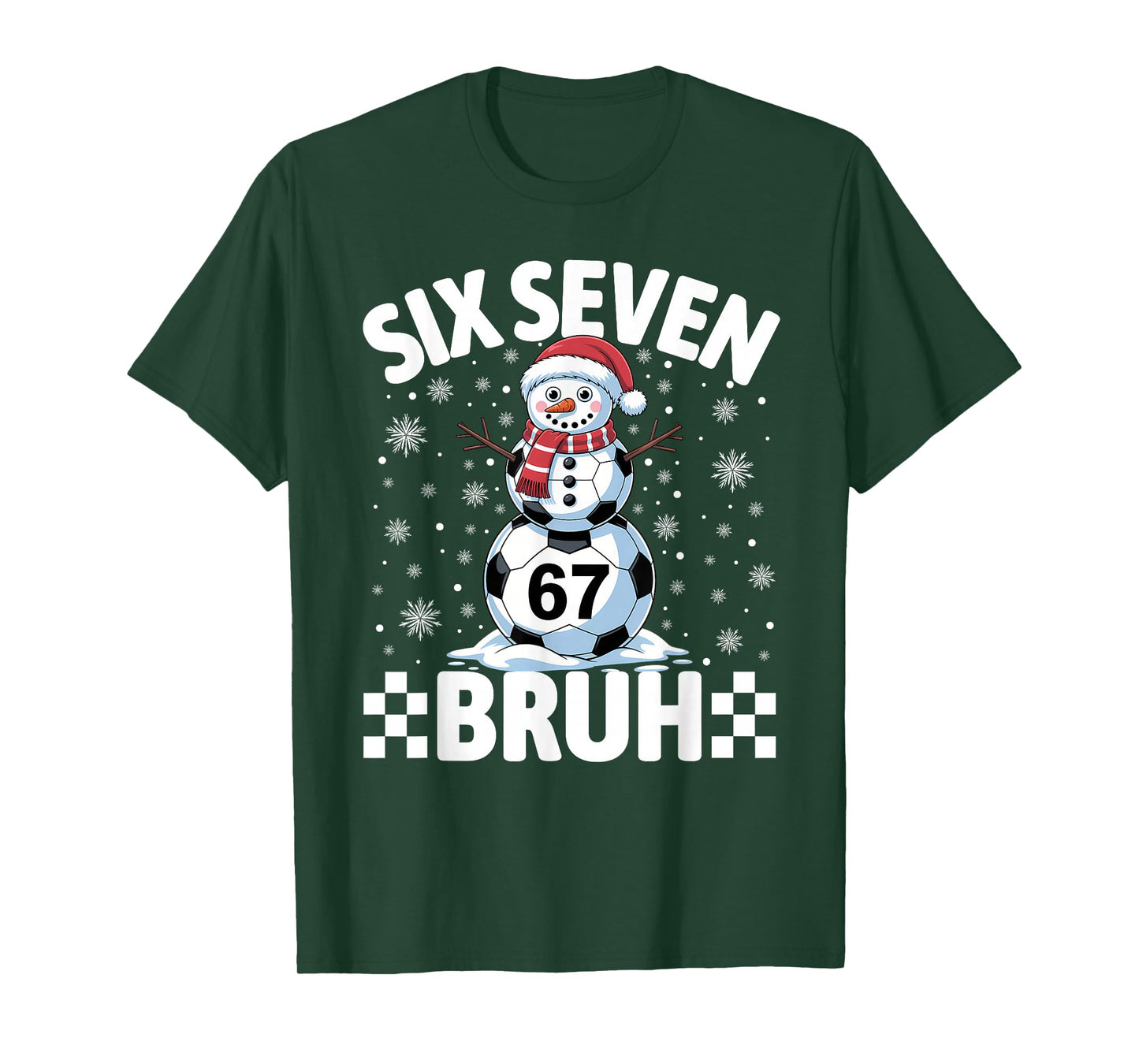 Christmas 67 Meme Soccer Snowman Bruh Funny Xmas Boys Kids T-Shirt