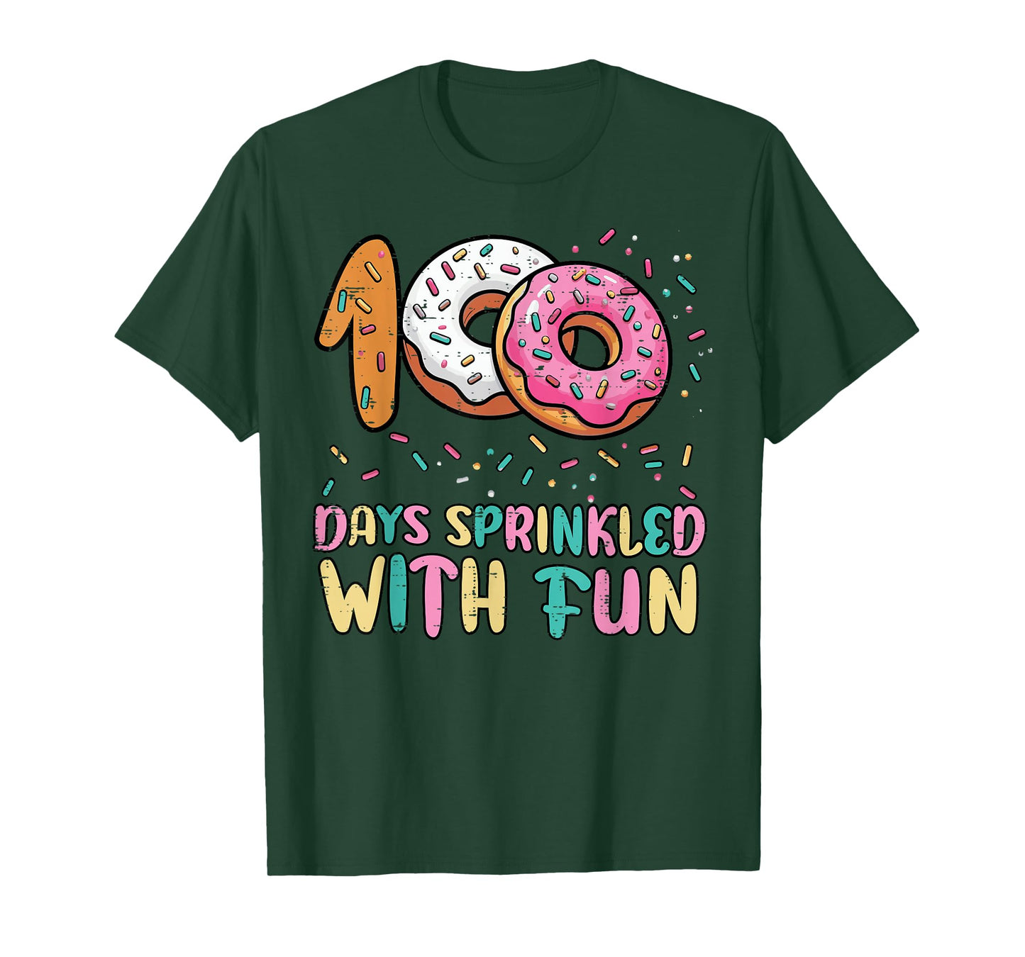 100 Days of School Donut Sprinkled Fun 100th Day Girls Kids T-Shirt