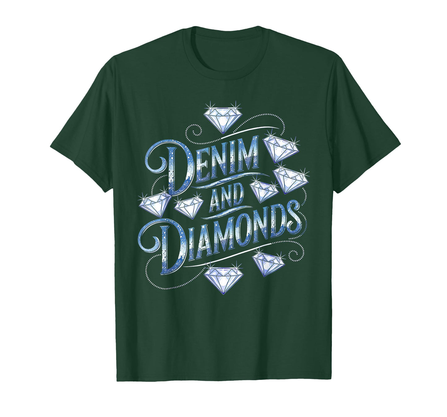 Denim and Diamonds Country Western Bachelorette Party Girl T-Shirt