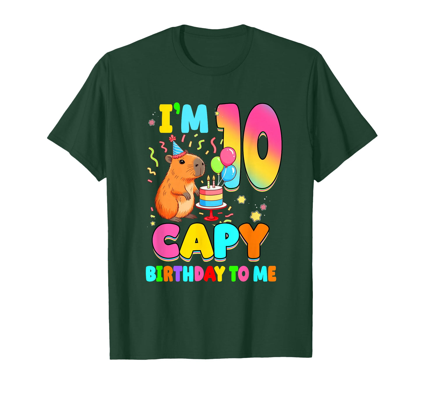 I'm 10 Years Old Capy Birthday to Me 10Th Birthday Capybara T-Shirt