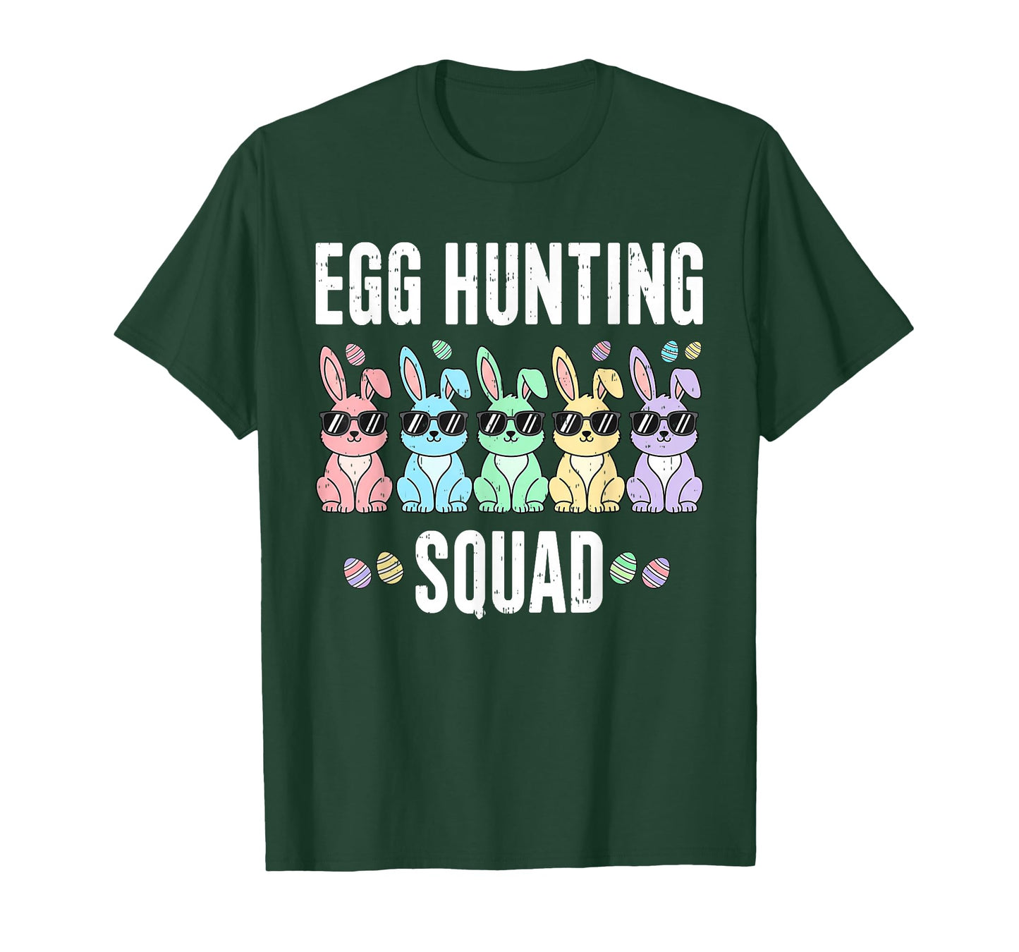 Happy Easter Day Bunny Boys Girls Easter Eggs Squad Matching T-Shirt
