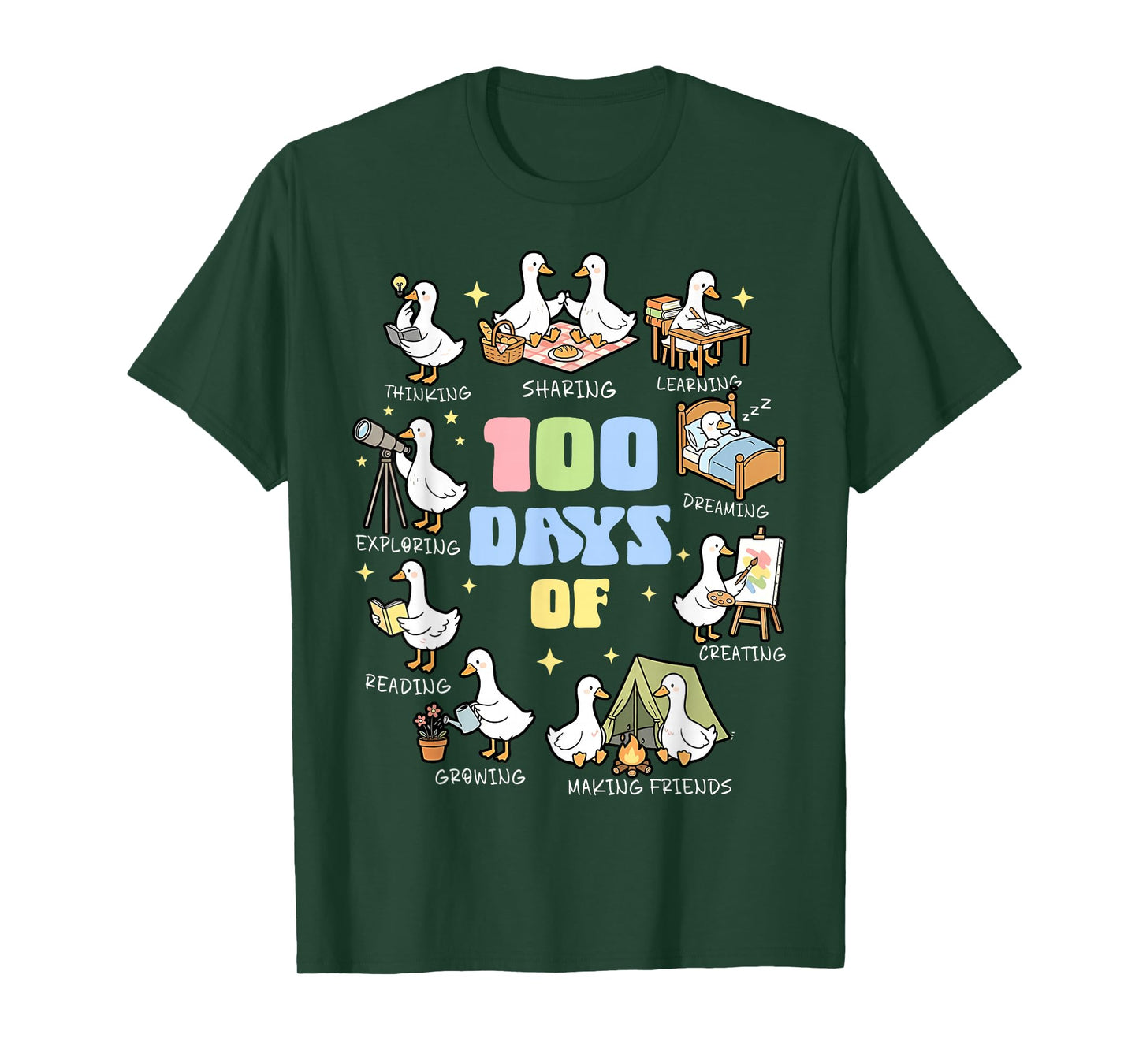 100 Days of Silly Gooses Funny 100th Day of School Teacher T-Shirt