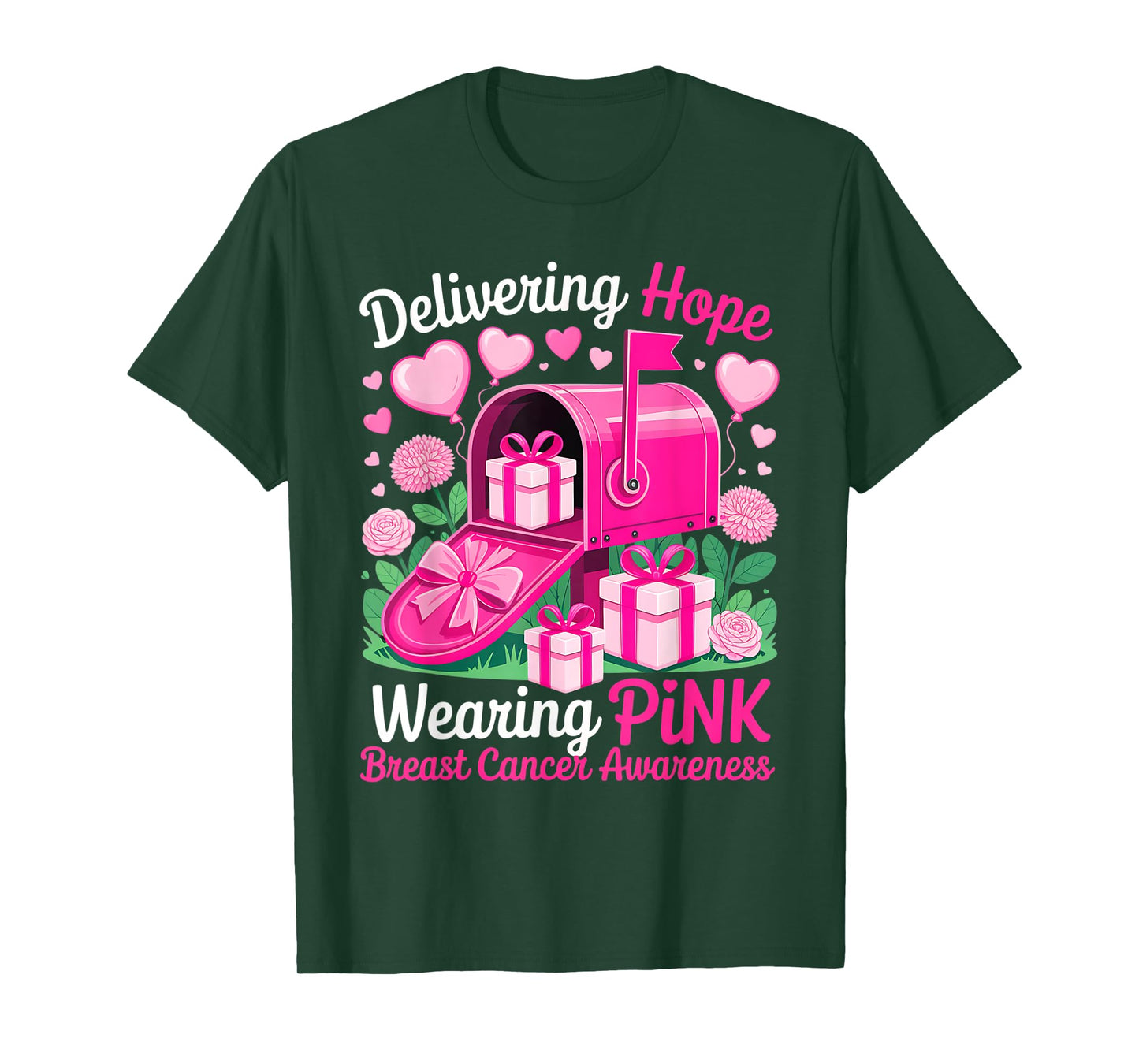Postal Worker Breast Cancer Awareness October We Wear Pink T-Shirt