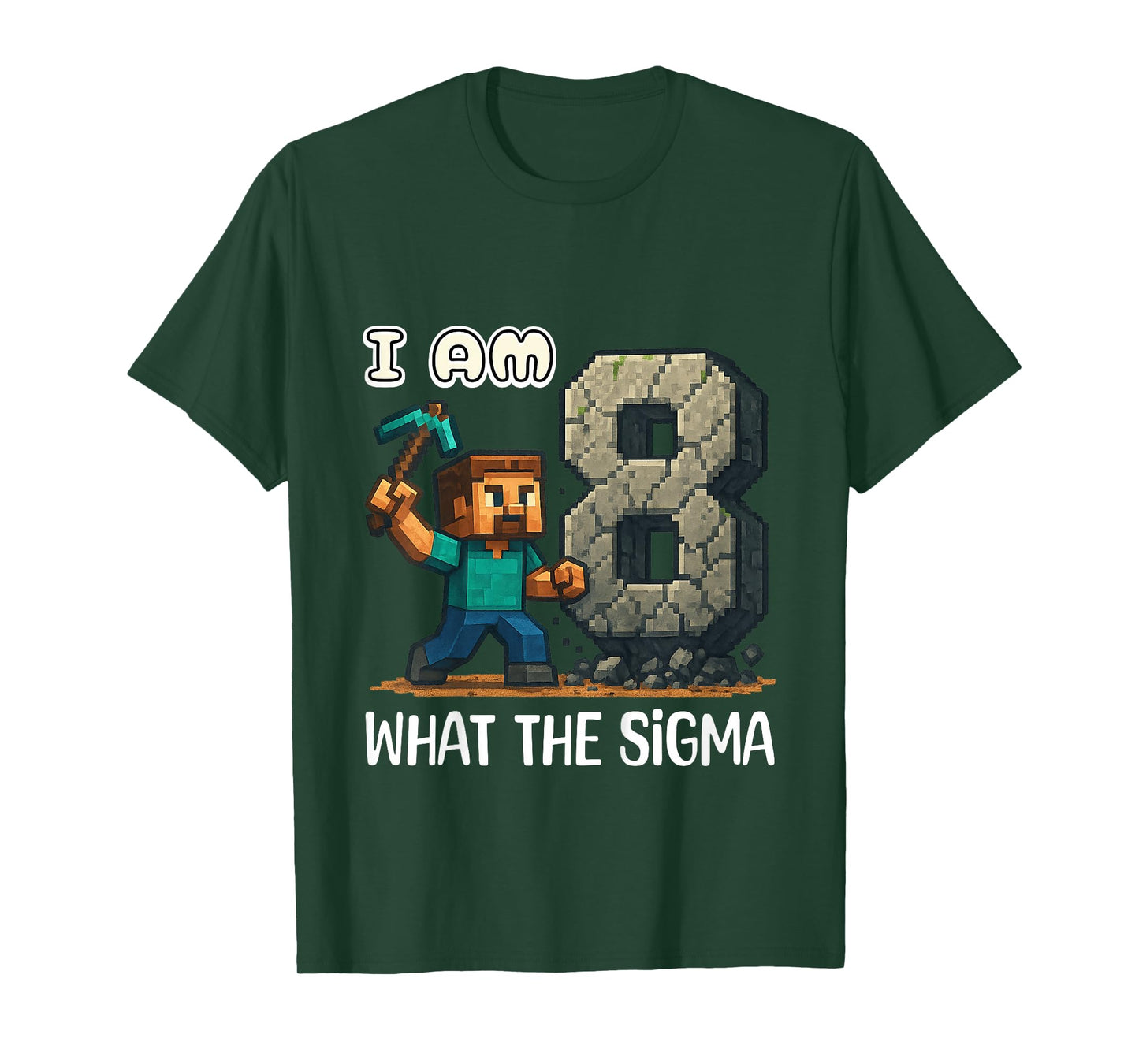 Kids Birthday Boys Eighth BDay Sigma Gaming Pixel T-Shirt