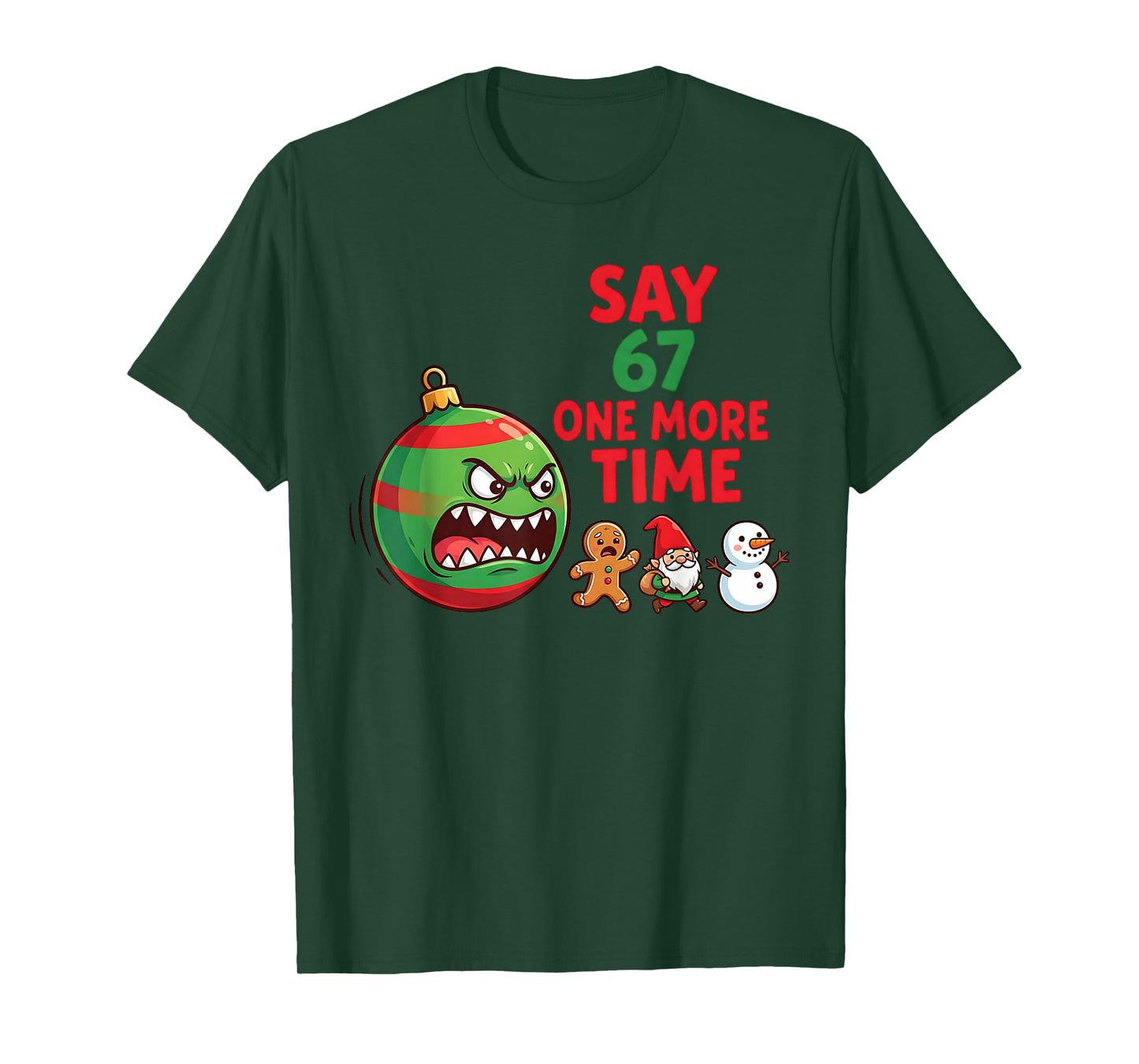 67 Six Seven Funny Christmas 6 7 Meme Joke Men Women Kids T-Shirt