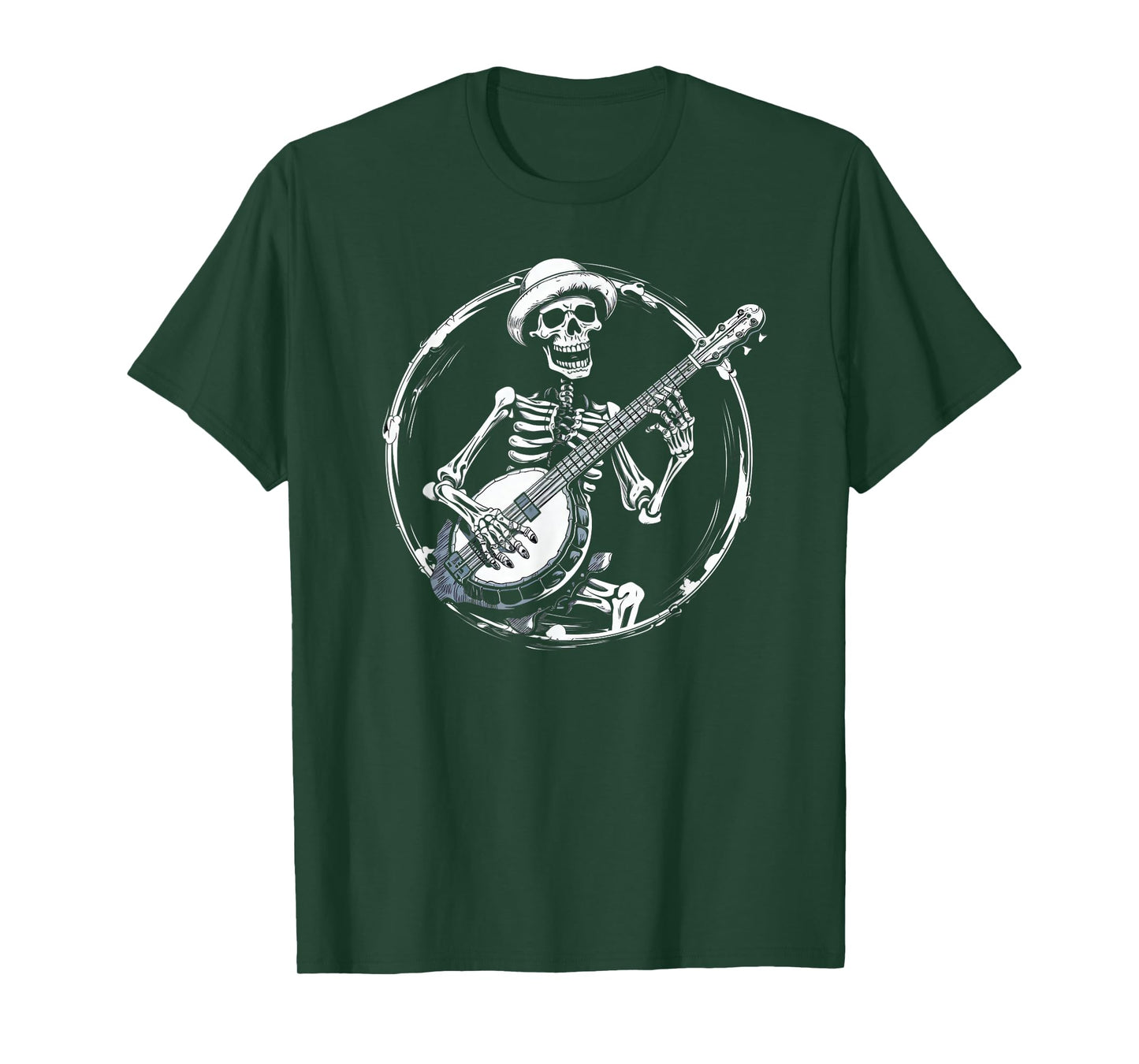 skeleton playing banjo Funny Bluegrass Style T-Shirt
