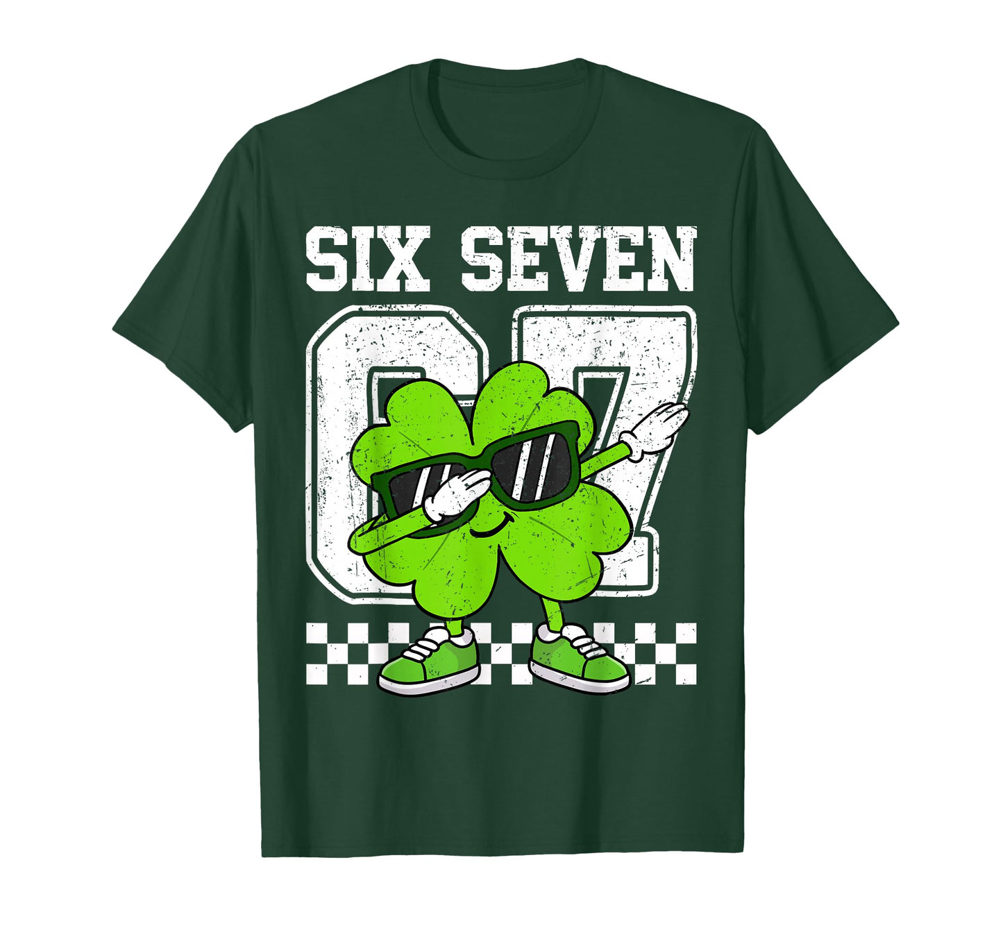 Boys St Patricks Day Dabbing Shamrock Clover 67 Six Seven T-Shirt