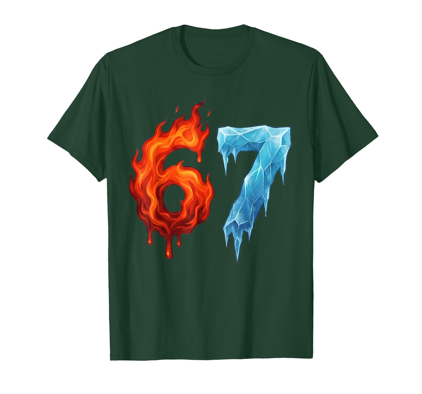 6 7 Meme Six Seven Ice 67 Flames Funny Kids Youth Men Women T-Shirt
