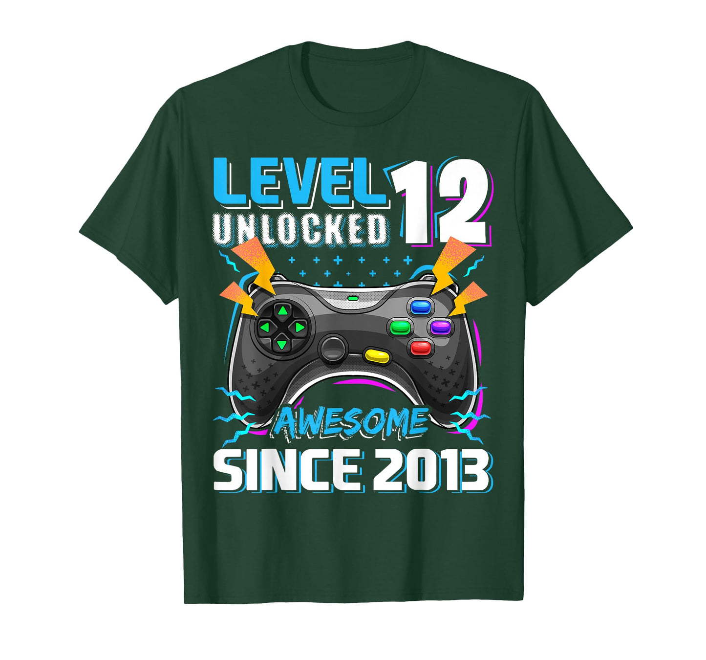12th Birthday Boy Level 12 Gamer 12 Year Video Game Party T-Shirt