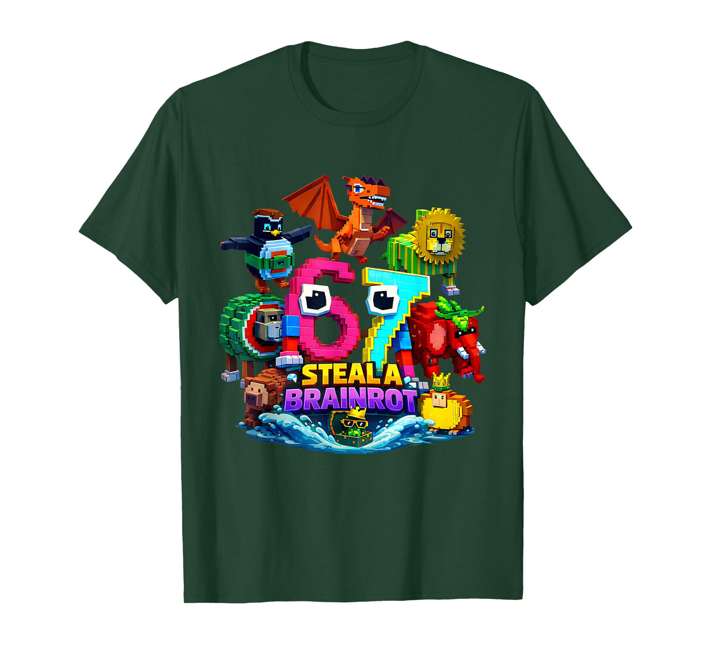 Steal a Brain Rot Shirt Funny Gamer Meme for Kids Funny 67 T-Shirt