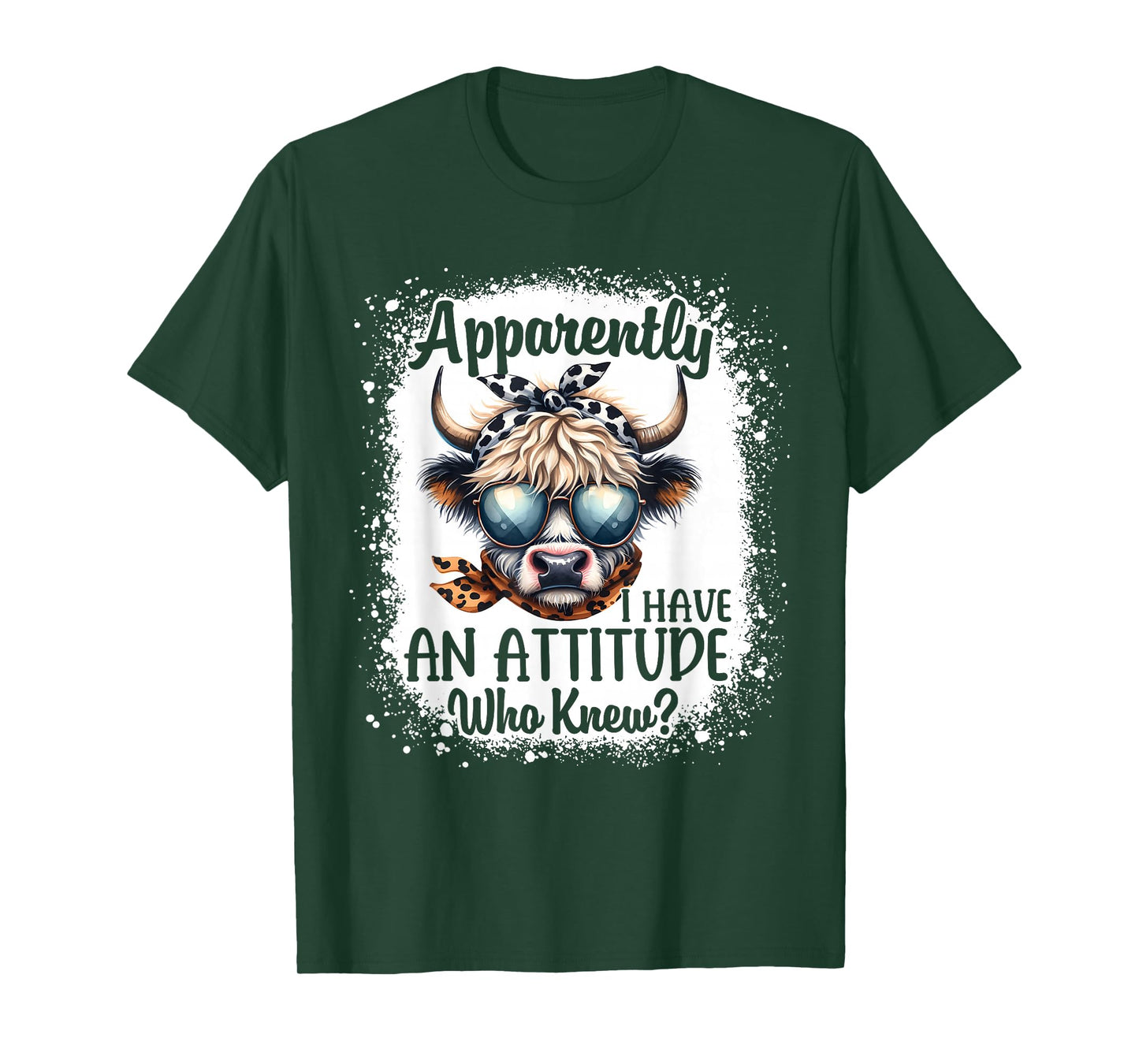 Apparently I Have An Attitude Who Knew Bleached Highland Cow T-Shirt