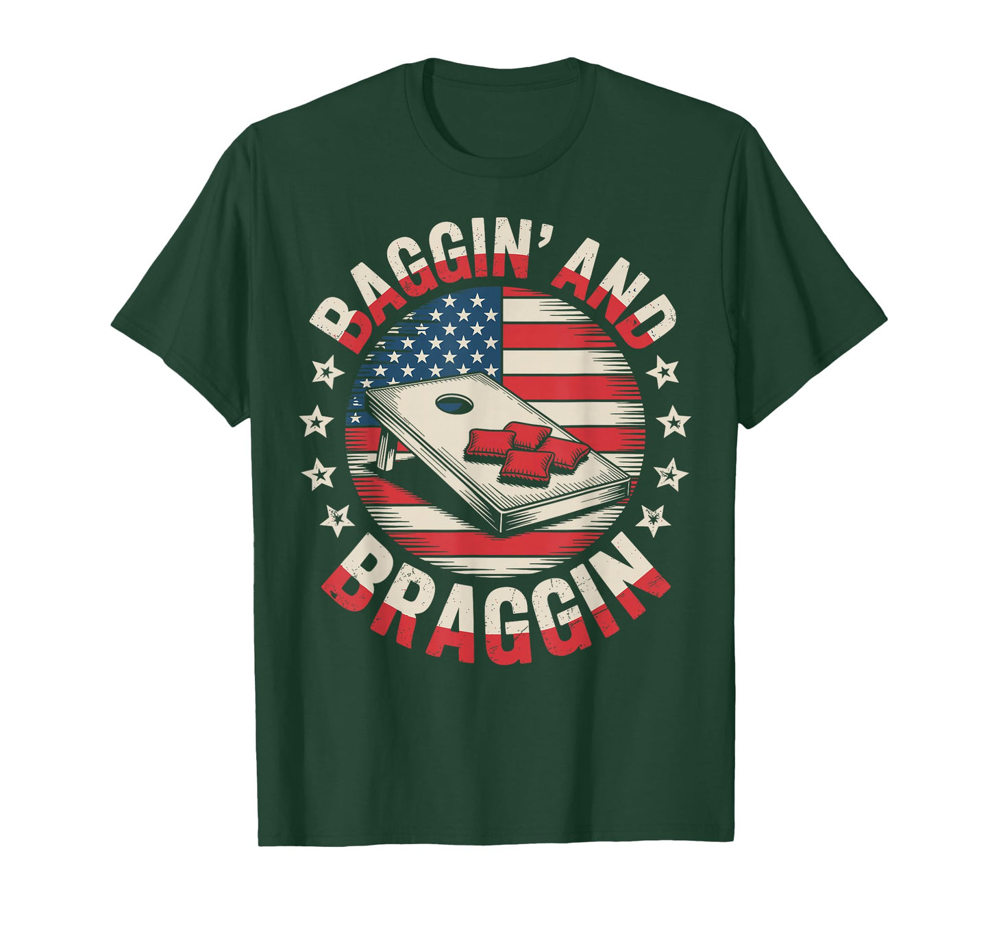 Cornhole Team Champion Bean Bag Baggin' and Braggin T-Shirt