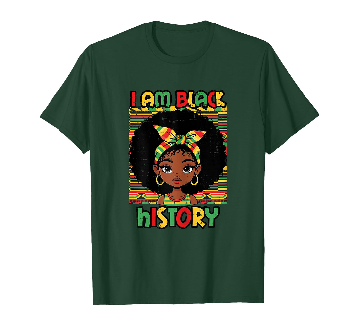 I Am Black History Afro Girl African American Girls Kids T-Shirt