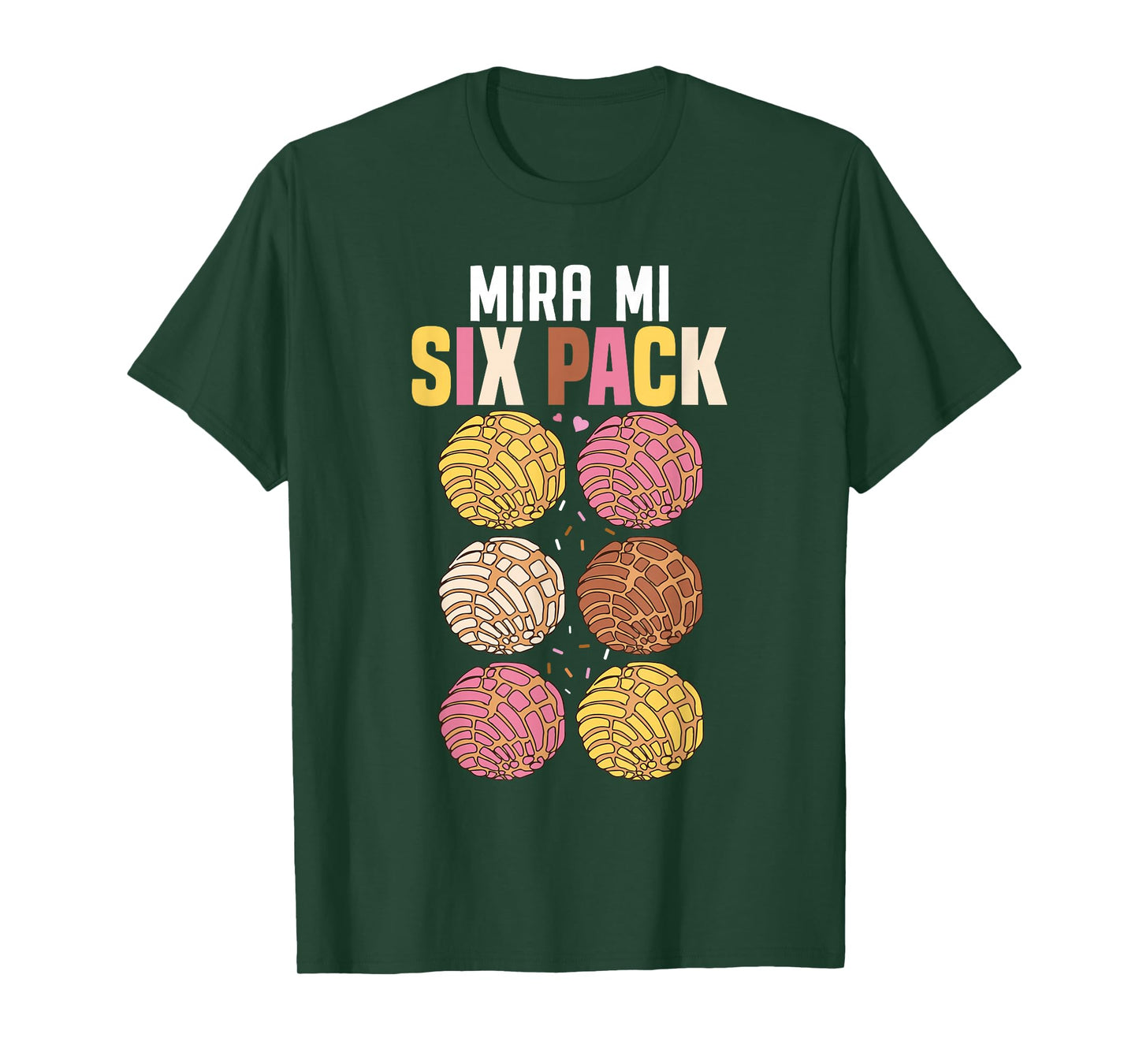 Mira Mi Six Pack Funny Conchas Mexican Sweet Bun Lovers T-Shirt