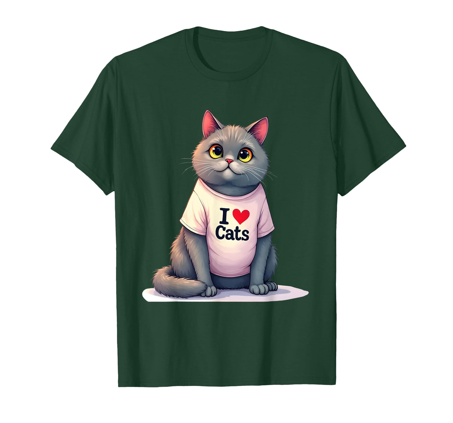 I Love Cats Cute Gray Kitty for A Cat Owner T-Shirt