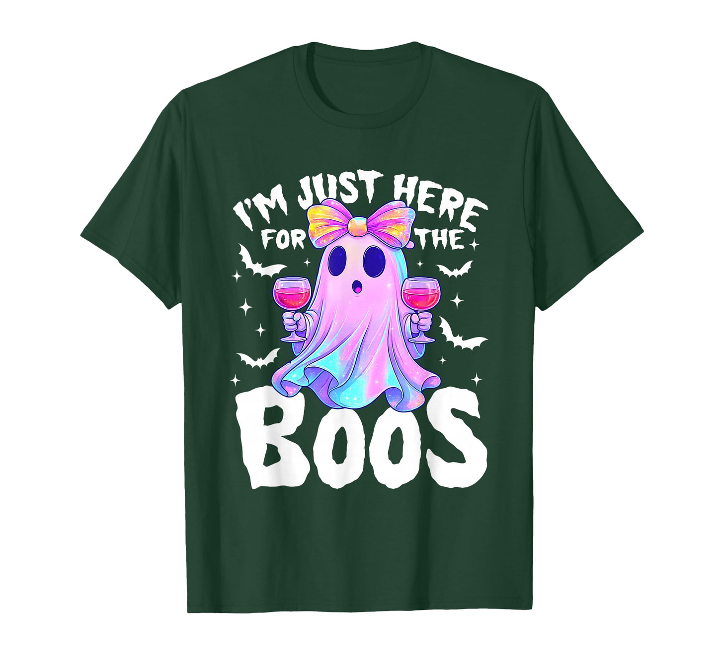 I'm Just Here for The Boos Ghost Cute Funny Halloween Women T-Shirt