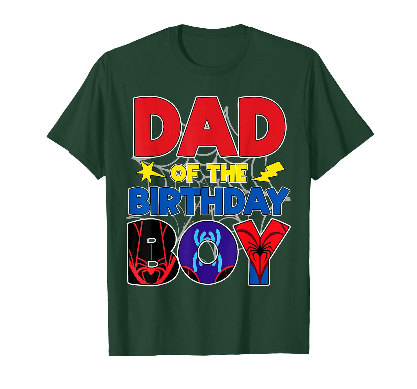 Dad Of The Birthday Boy Matching Spider Family Birthday T-Shirt