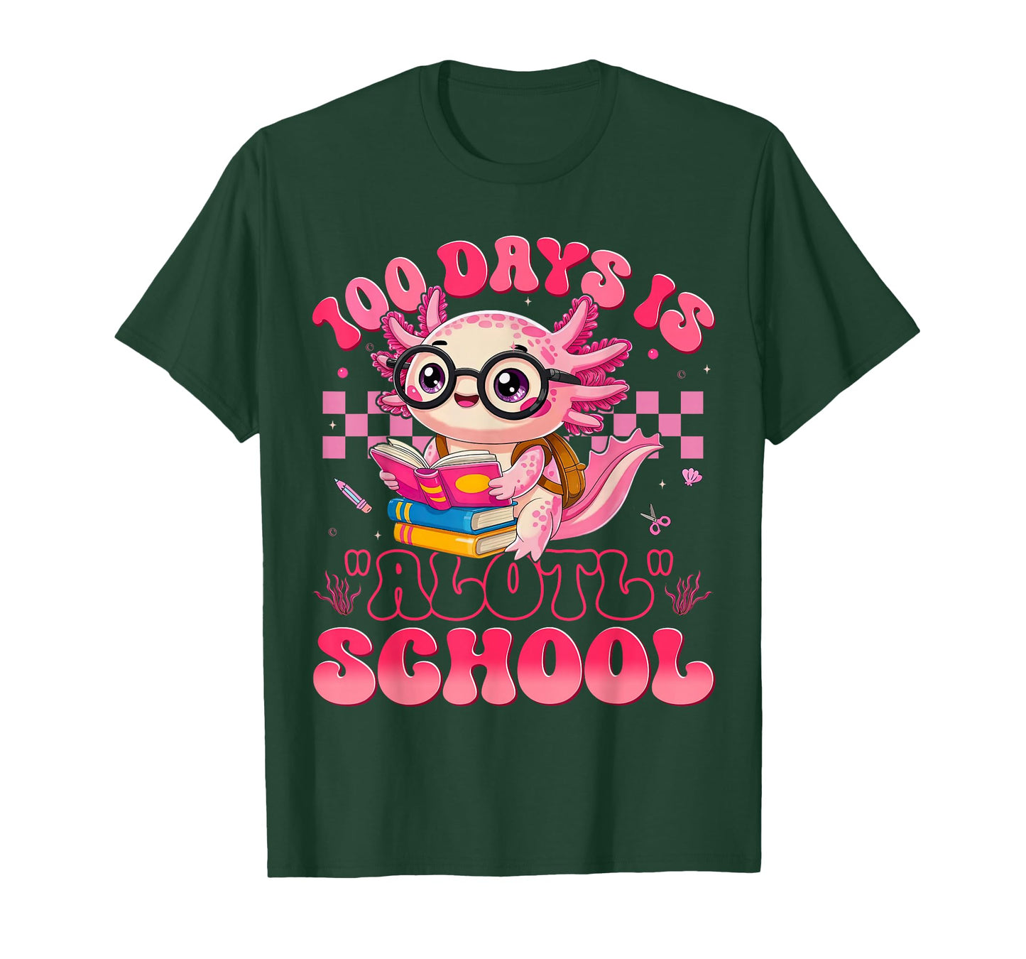 Axolotl 100th Day of School 100 Days is Alotl School Kids T-Shirt