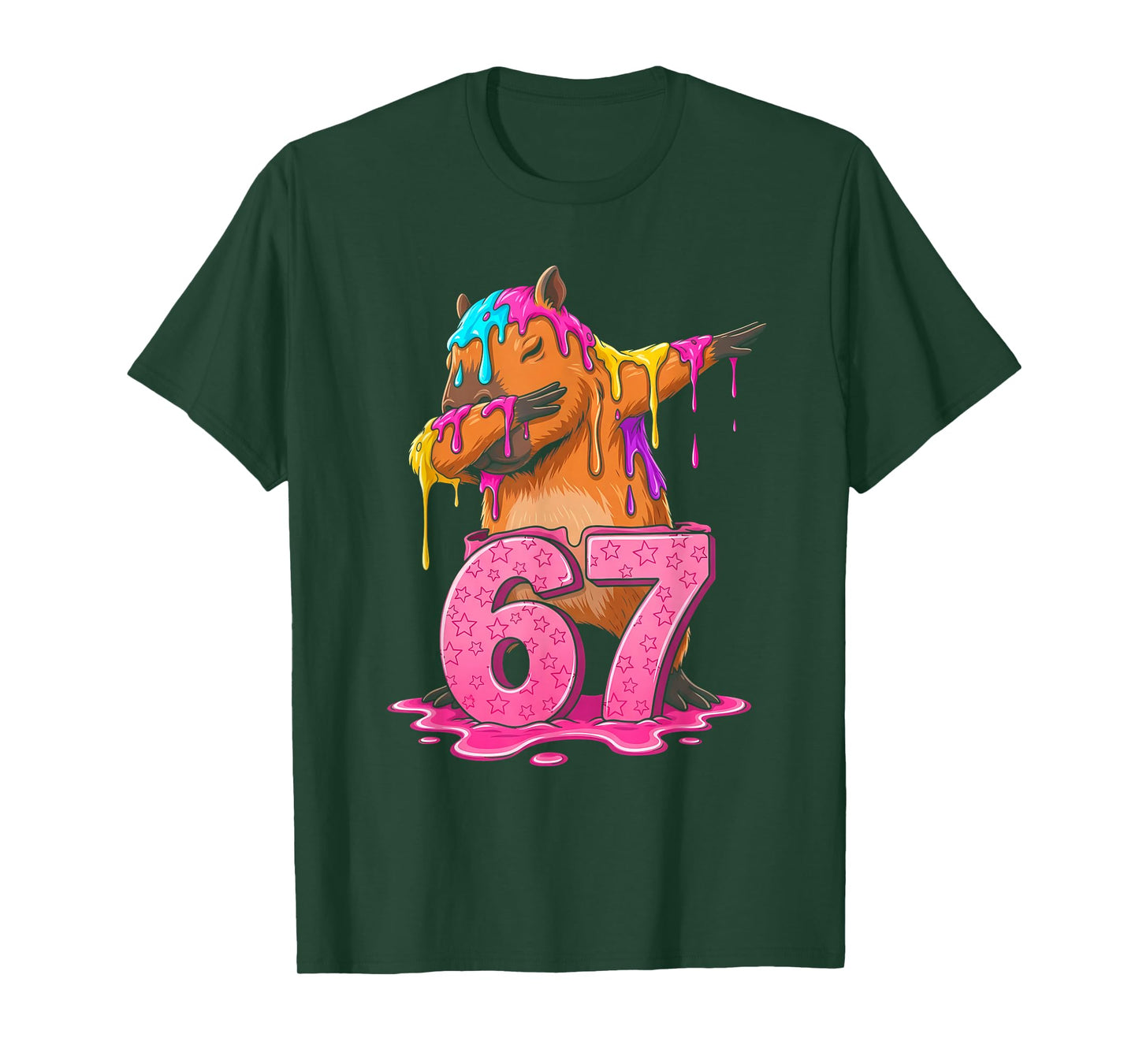67 Animals Funny 67 Brainrot Youth Kids Capybara 67 T-Shirt