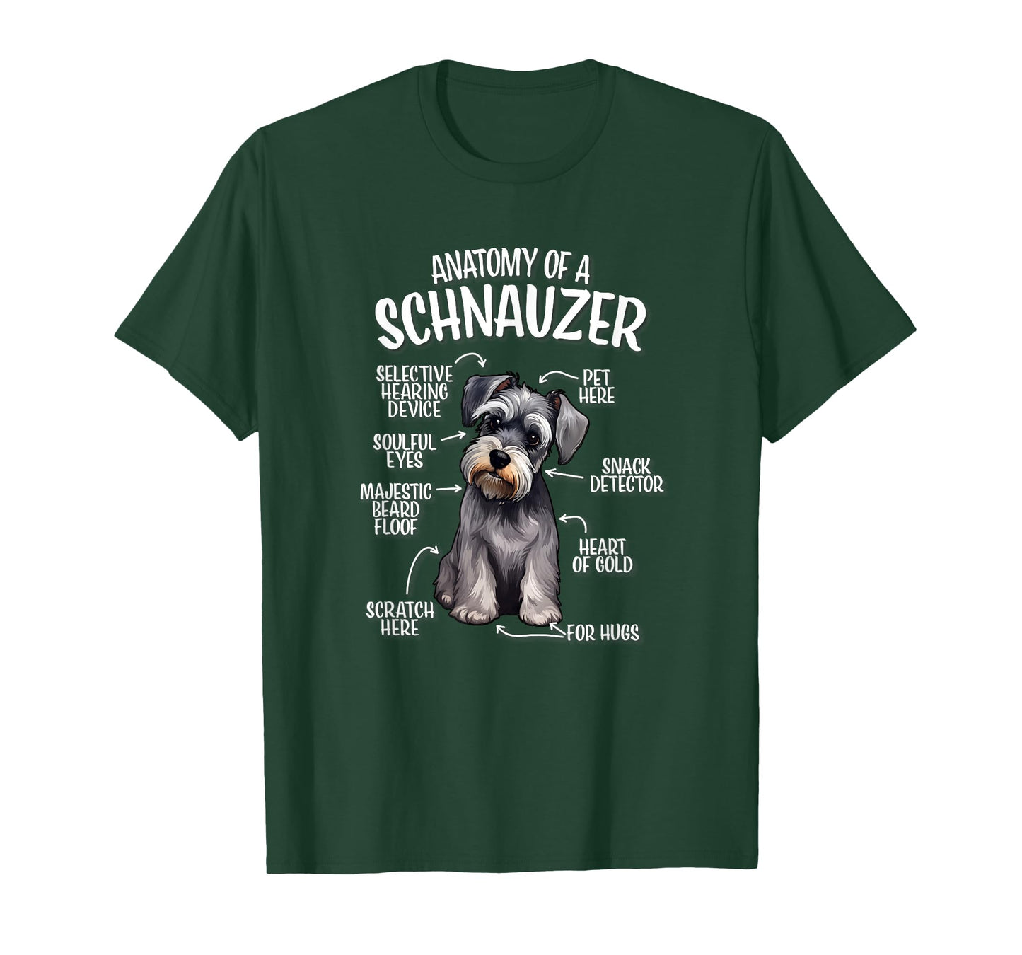 Mens Womens Kids Funny Anatomy of Miniature Schnauzer Lover T-Shirt