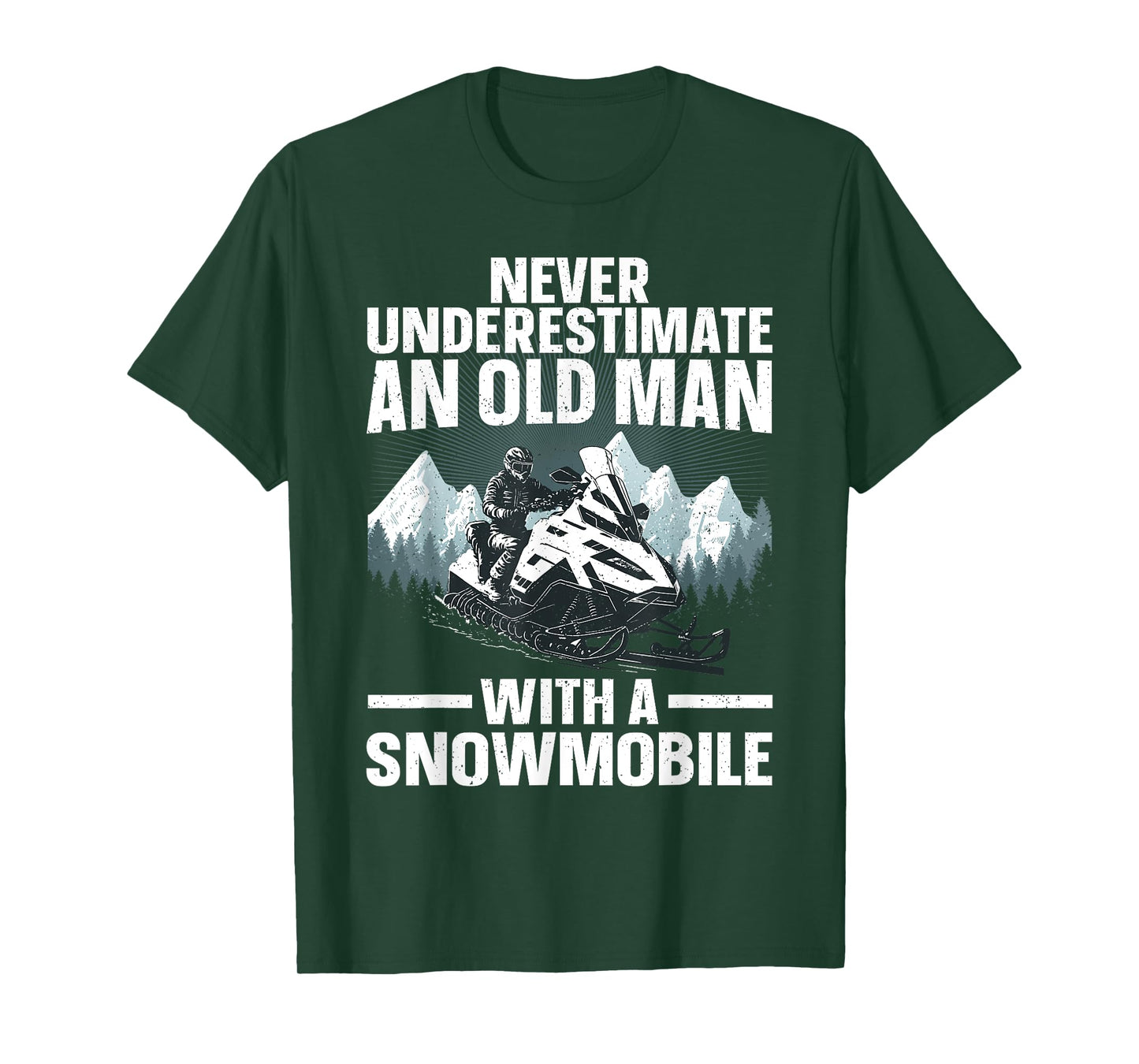 Snowmobile Art For Men Grandpa Snowmobiling Snowmobile Lover T-Shirt